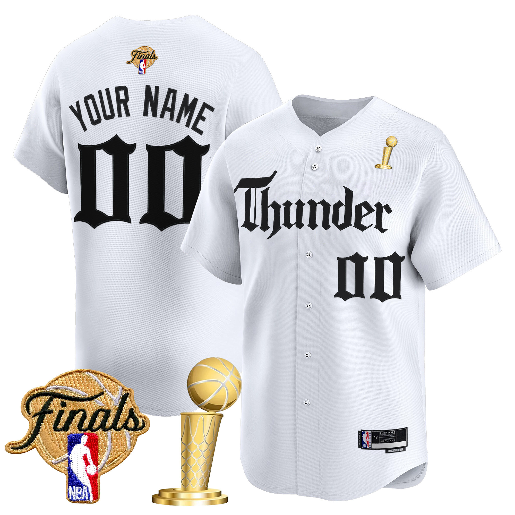 Oklahoma City Thunder 'Gothic Storm Edition' 2025 Champions Vapor Baseball Custom Jersey - All Stitched