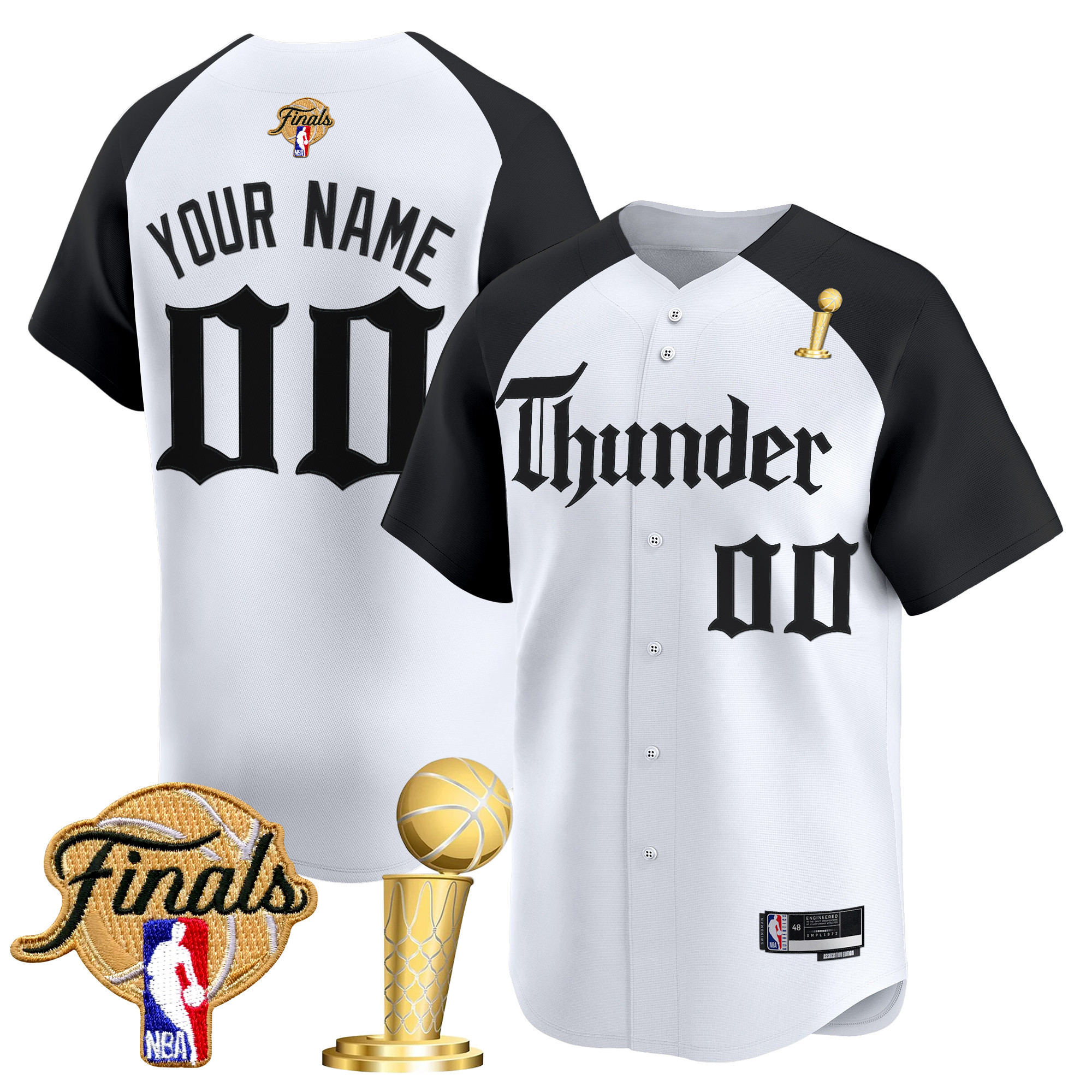 Oklahoma City Thunder 'Gothic Storm Edition' 2025 Champions Vapor Baseball Custom Jersey - All Stitched