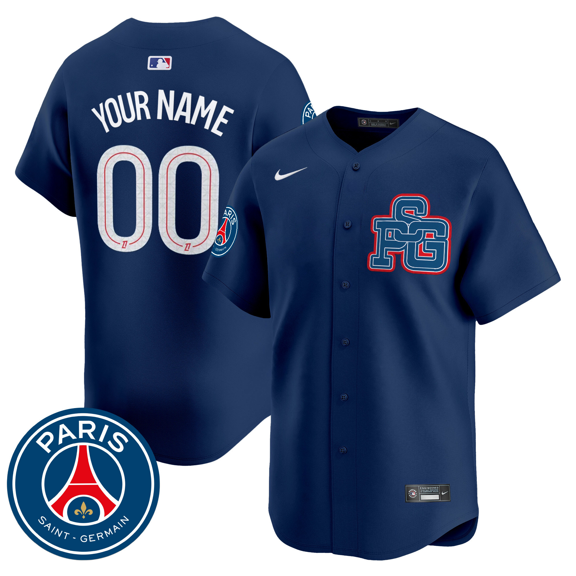 Paris Saint-Germain 2025 Vapor Baseball Custom Jersey - Stitched