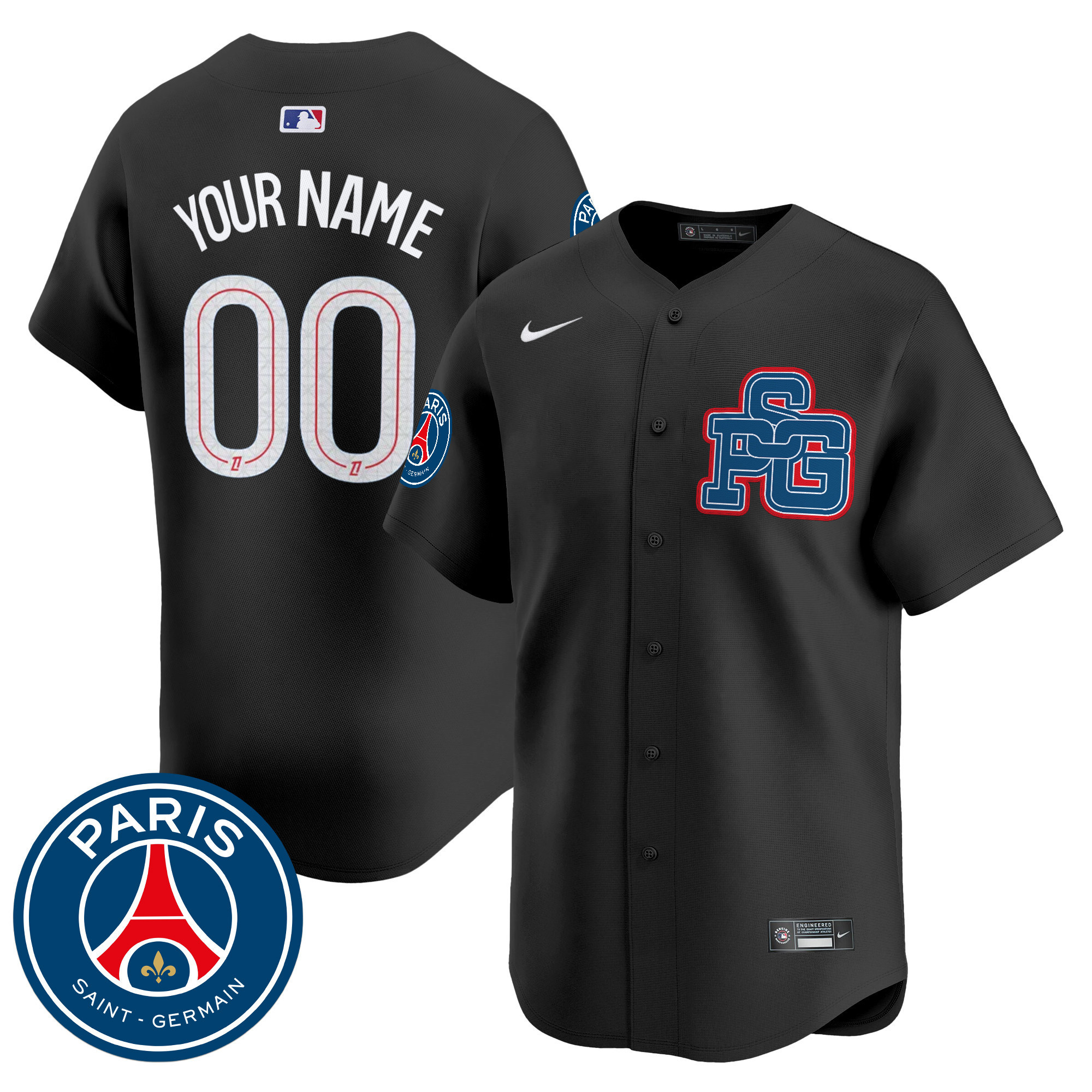 Paris Saint-Germain 2025 Vapor Baseball Custom Jersey - Stitched