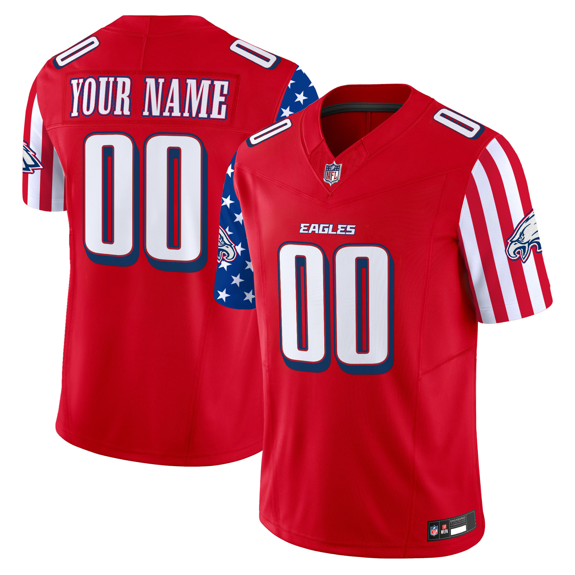 Philadelphia Eagles 2025 Independence Day Vapor Limited Custom Jersey - All Stitched