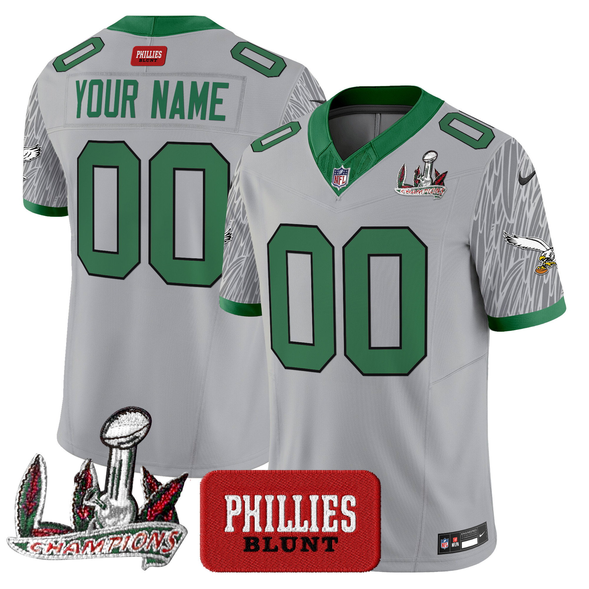Philadelphia Eagles Phillies Blunt Vapor Limited Custom Jersey - Stitched