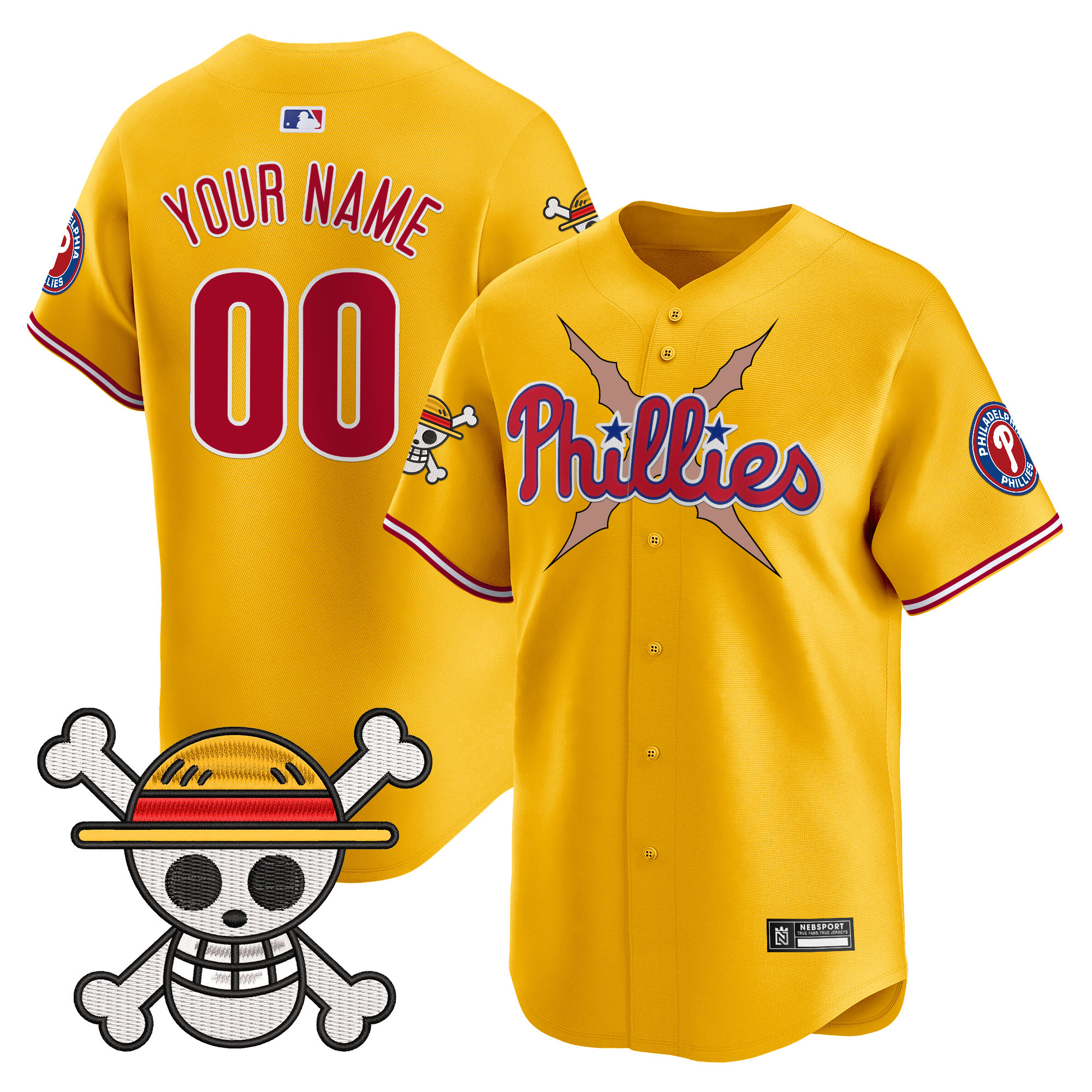 Philadelphia Phillies x One Piece 2025 Vapor Premier Limited Custom Jersey - All Stitched