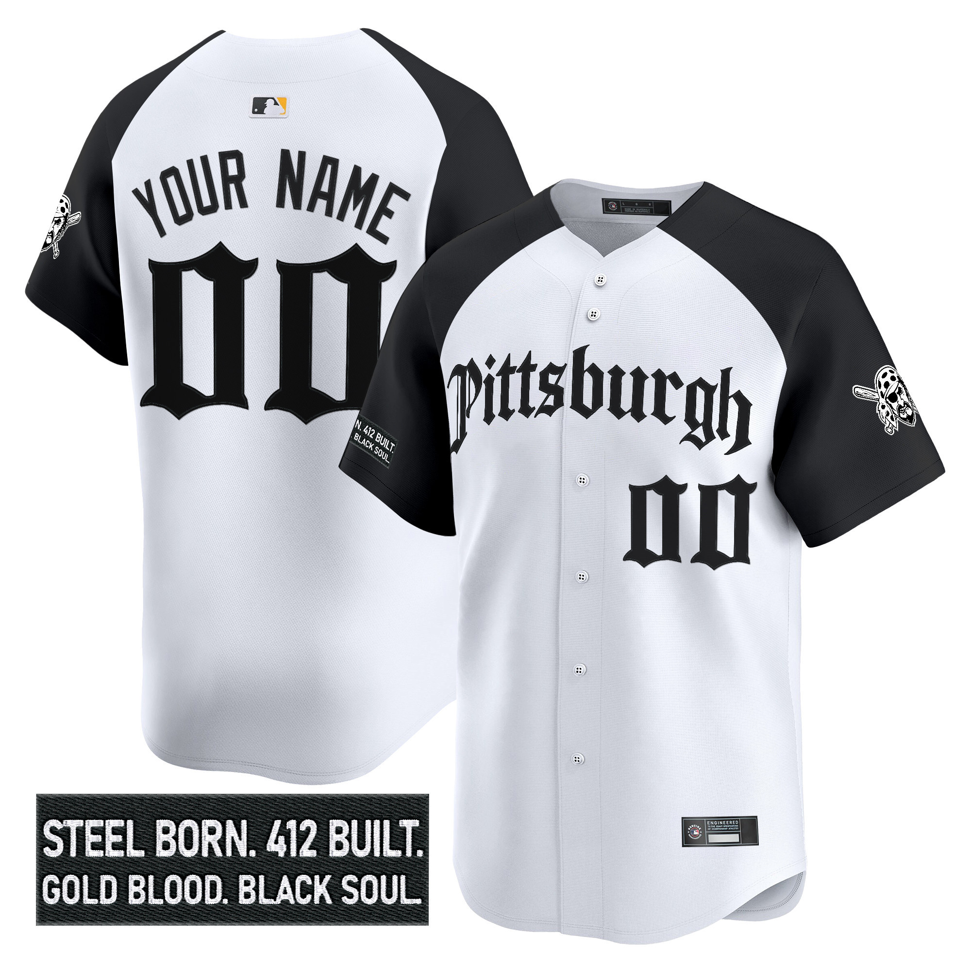 Pittsburgh Pirates 'Gothic Steel City Edition' Vapor Premier Limited Custom Jersey - All Stitched
