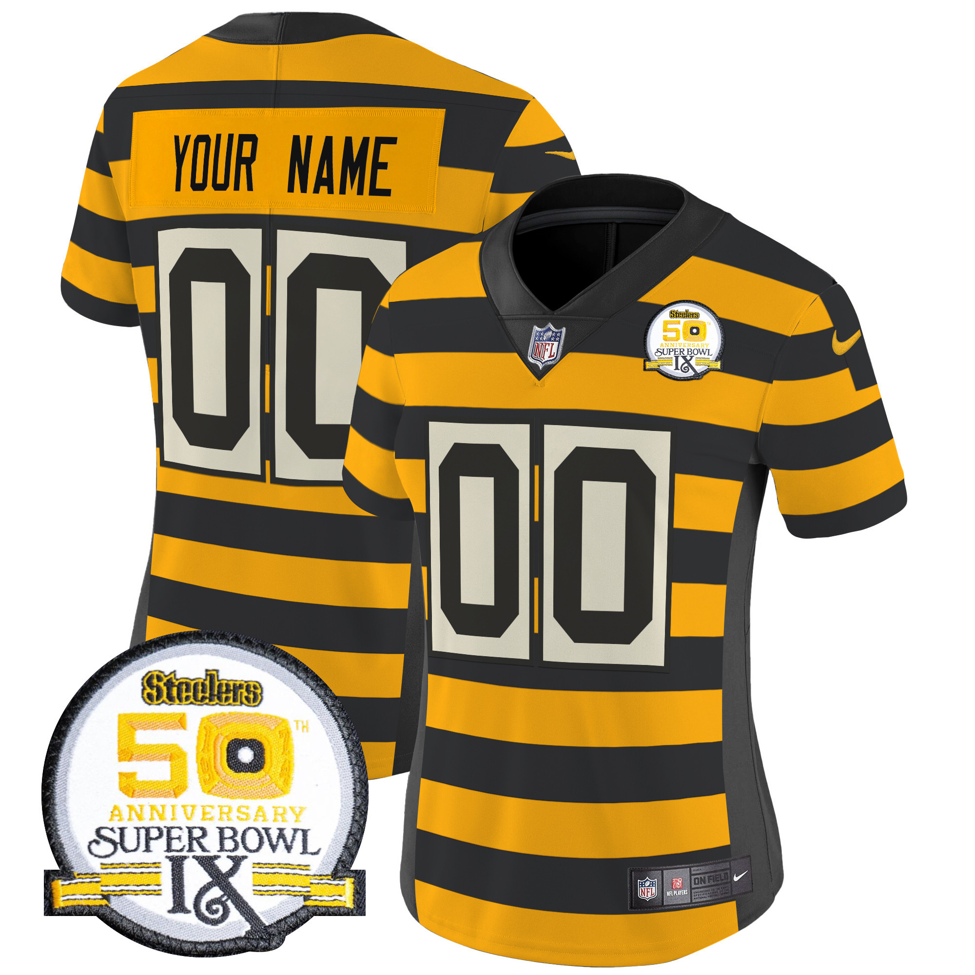 Pittsburgh Steelers Throwback Vapor Limited Custom Jersey - All Stitched