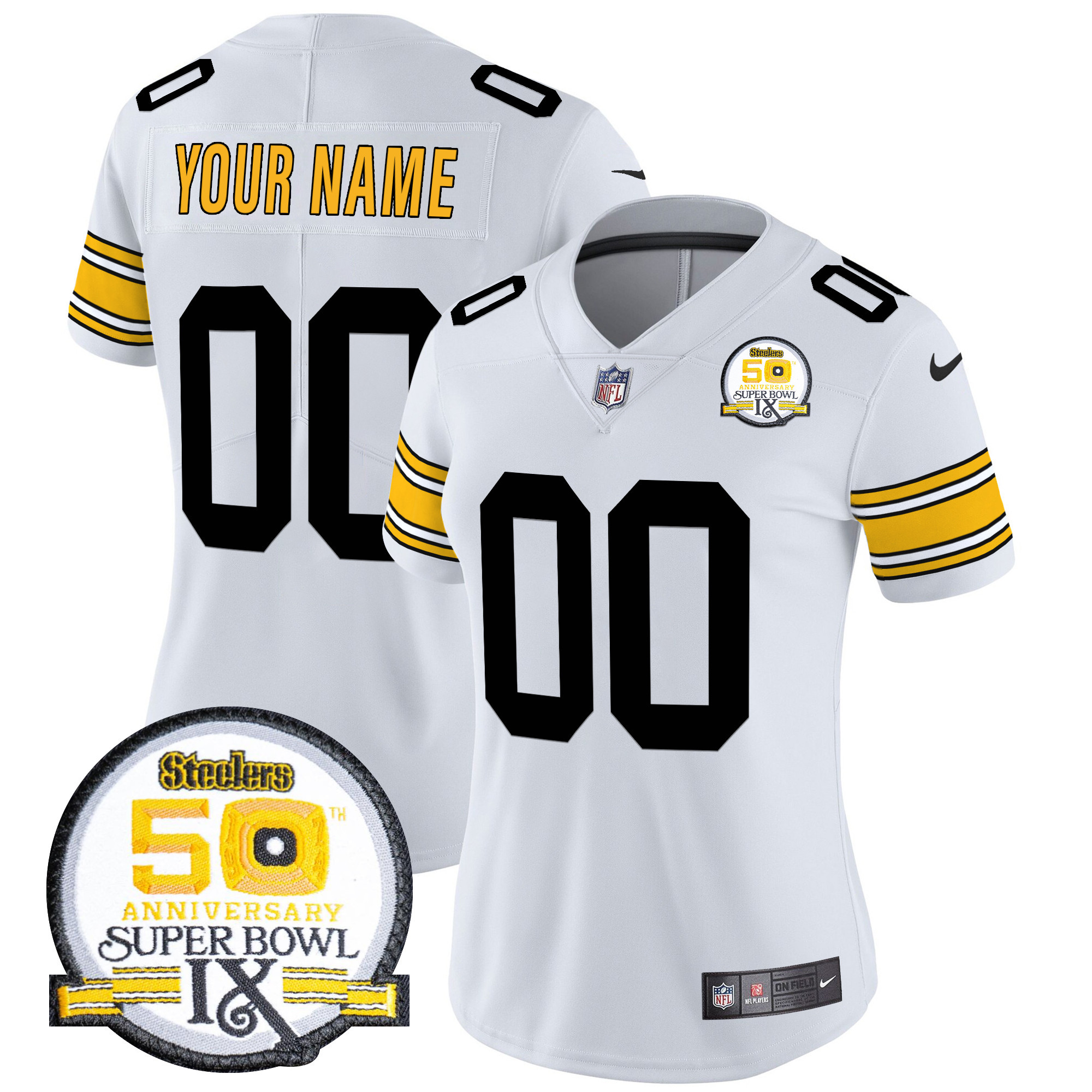 Pittsburgh Steelers Throwback Vapor Limited Custom Jersey - All Stitched