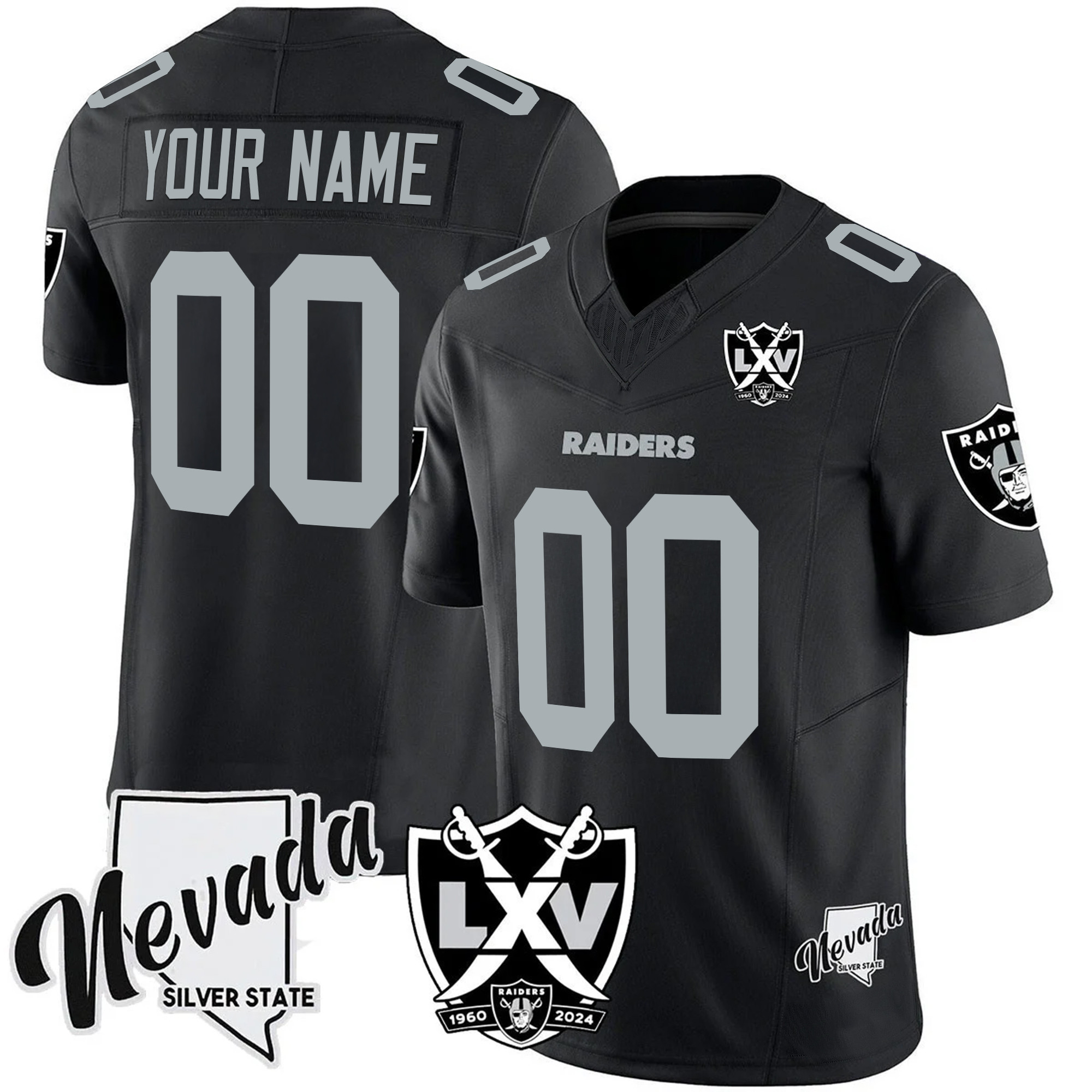 Raiders 2025 Vapor Limited Custom Jersey - 65th Anniversary V2 - All Stitched