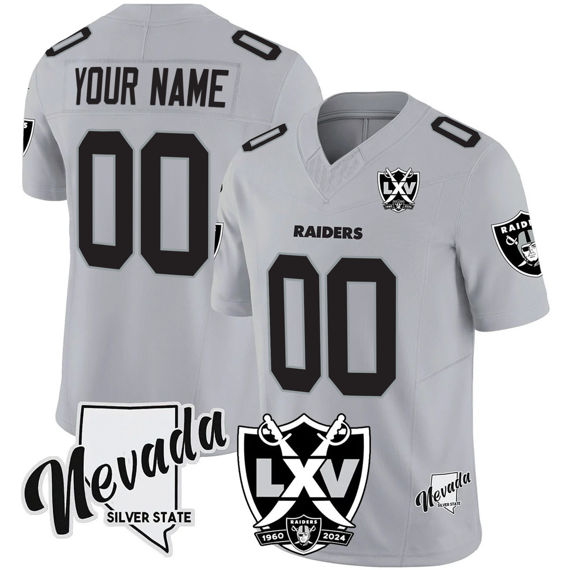 Raiders 2025 Vapor Limited Custom Jersey - 65th Anniversary V2 - All Stitched