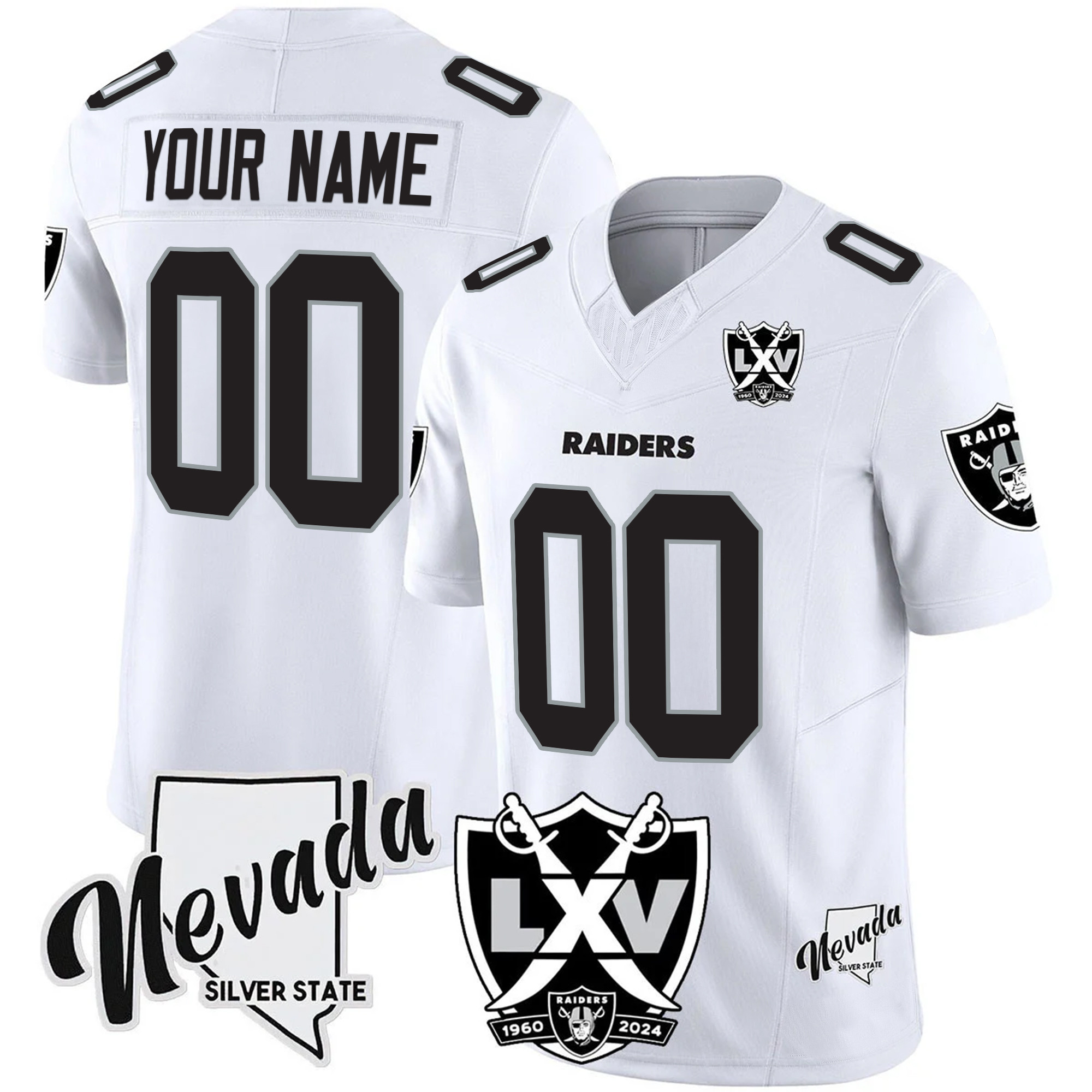 Raiders 2025 Vapor Limited Custom Jersey - 65th Anniversary V2 - All Stitched