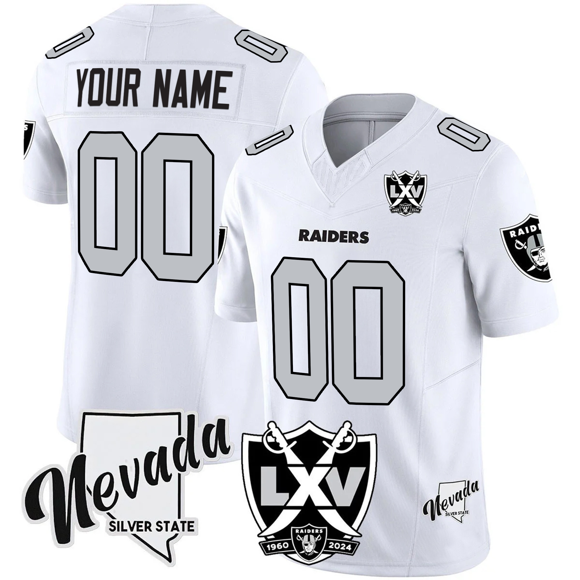 Raiders 2025 Vapor Limited Custom Jersey - 65th Anniversary V2 - All Stitched