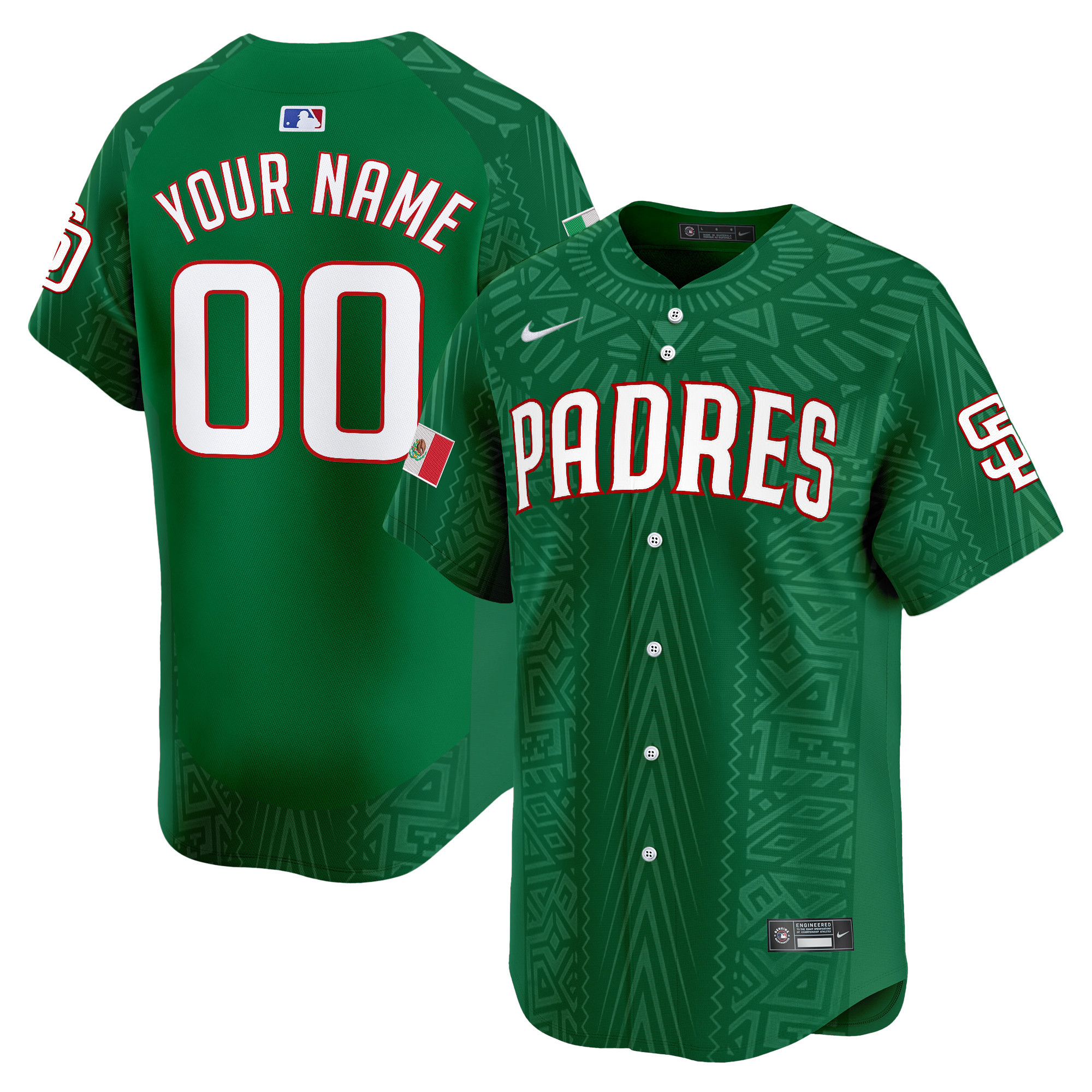 San Diego Padres 2025 Mexican Heritage Vapor Premier Limited Custom Jersey - Stitched