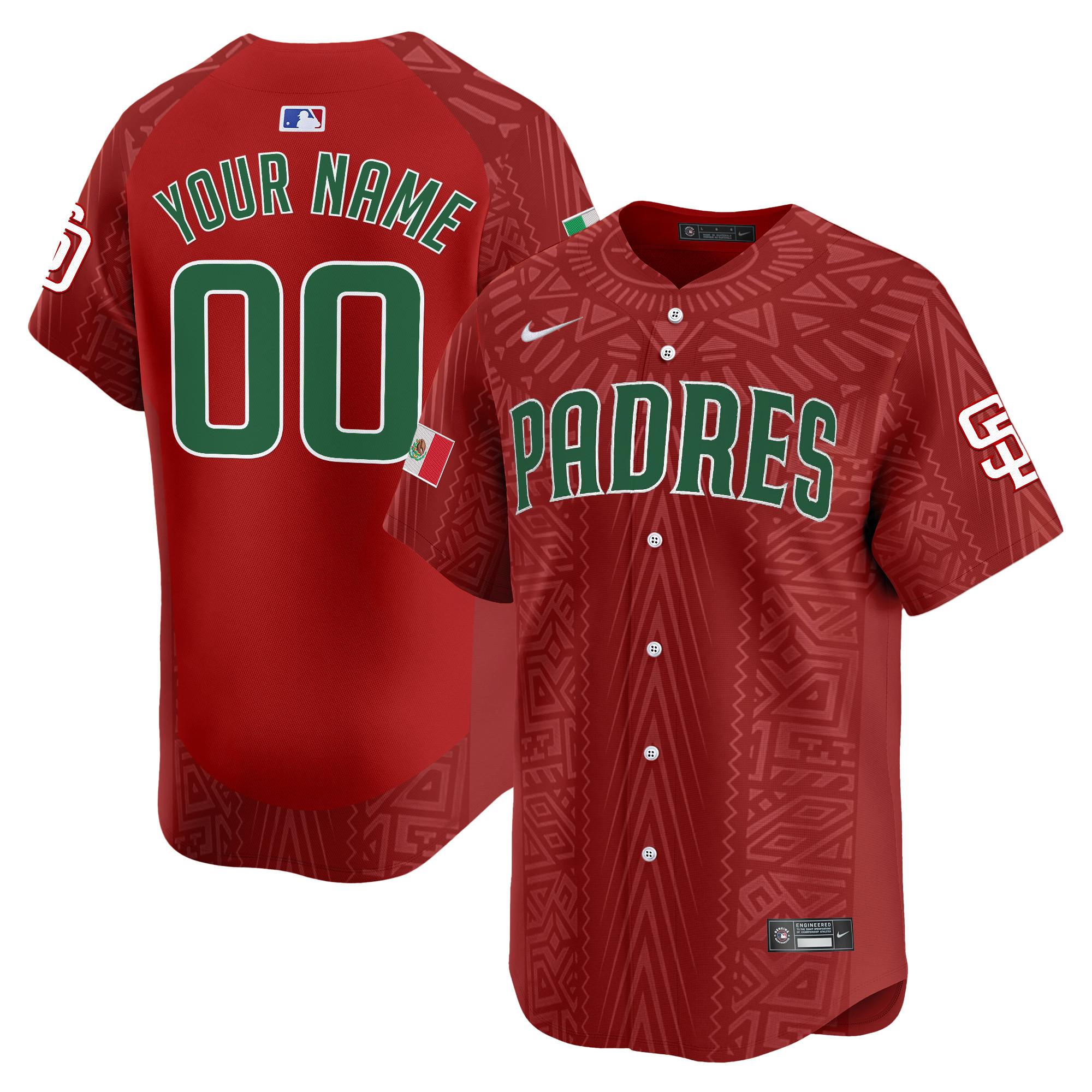 San Diego Padres 2025 Mexican Heritage Vapor Premier Limited Custom Jersey - Stitched