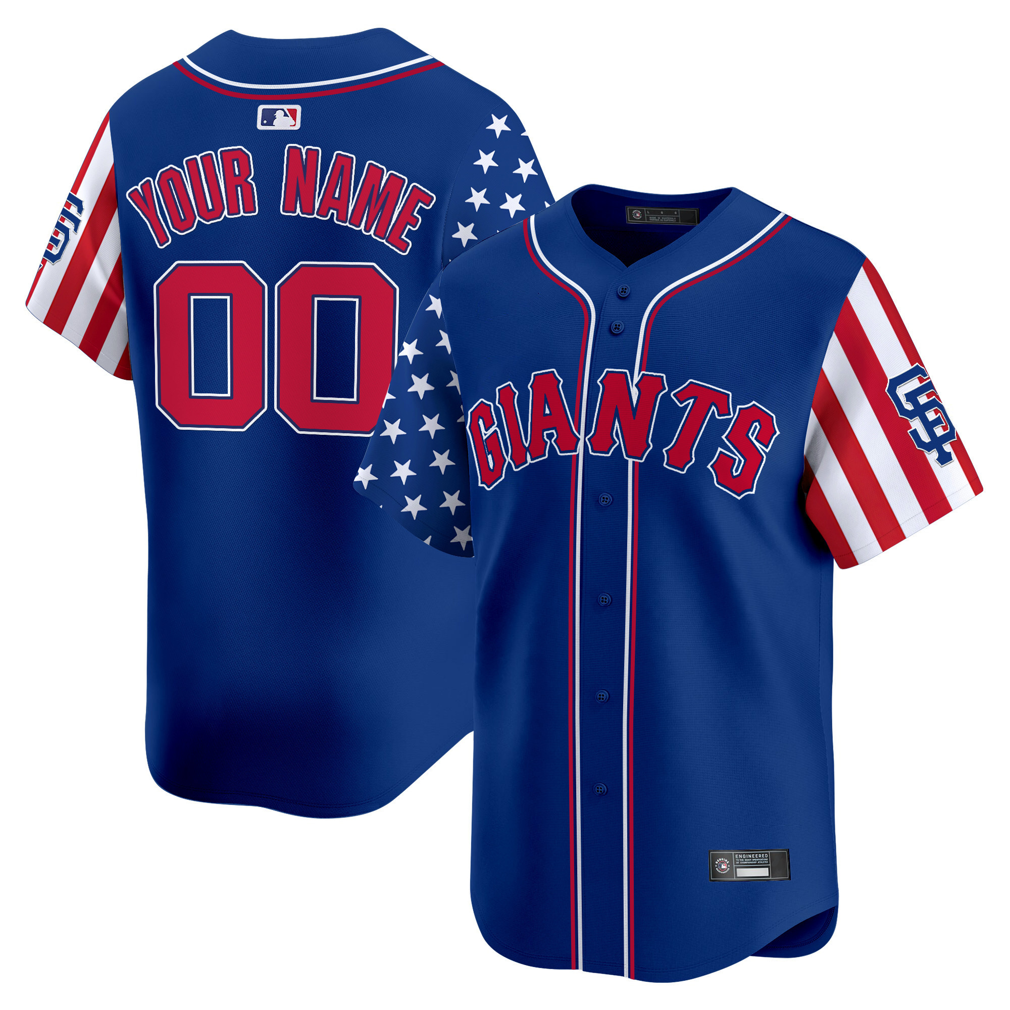 San Francisco Giants 2025 Independence Day Vapor Premier Limited Custom Jersey - All Stitched
