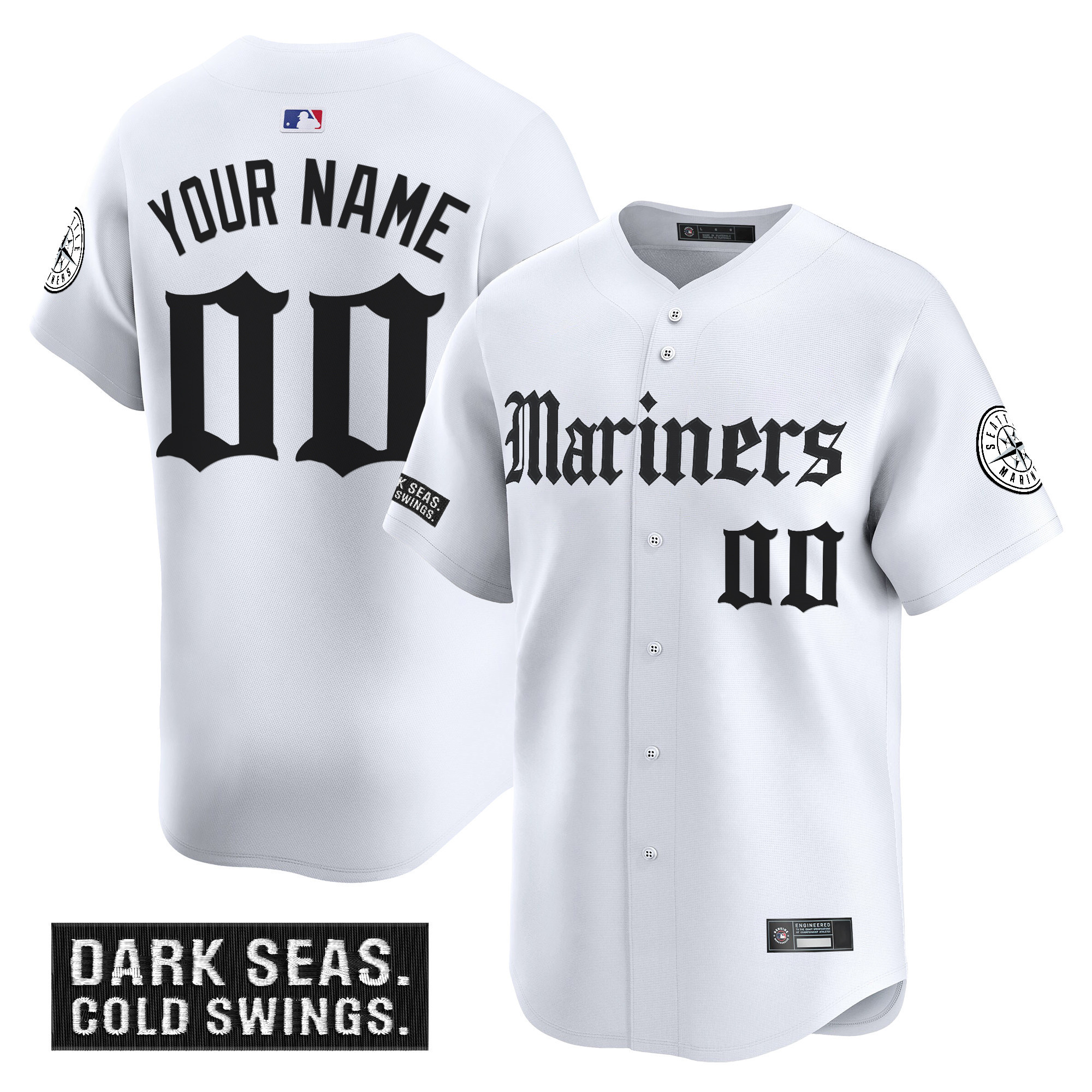 Seattle Mariners 'Deep Sea Gothic Edition' Vapor Premier Limited Custom Jersey V2 - All Stitched