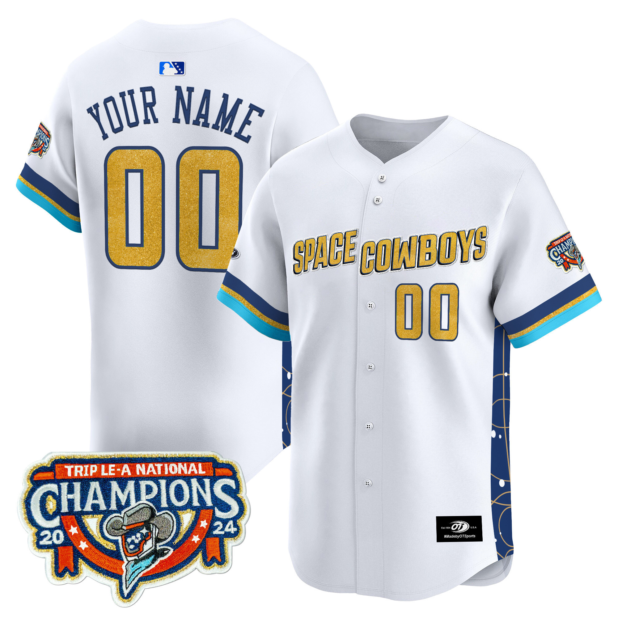 Sugar Land Space Cowboys Championship Patch Vapor Premier Limited Custom Jersey - Stitched
