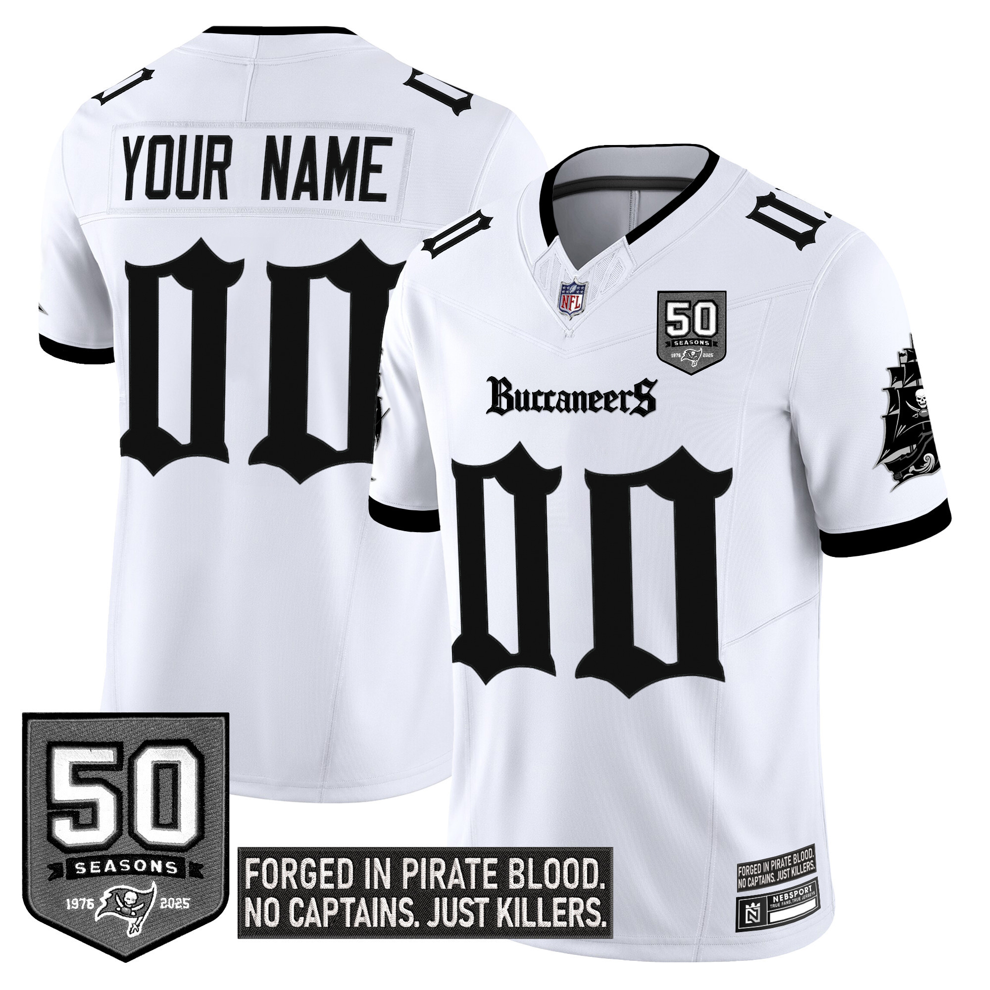 Tampa Bay Buccaneers 'Gothic Pirate Shadows Edition' Vapor Limited Custom Jersey - All Stitched