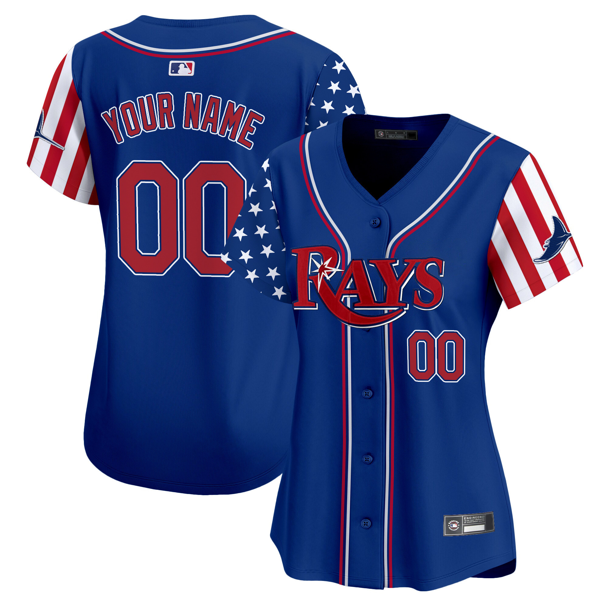 Tampa Bay Rays 2025 Independence Day Vapor Premier Limited Custom Jersey - All Stitched