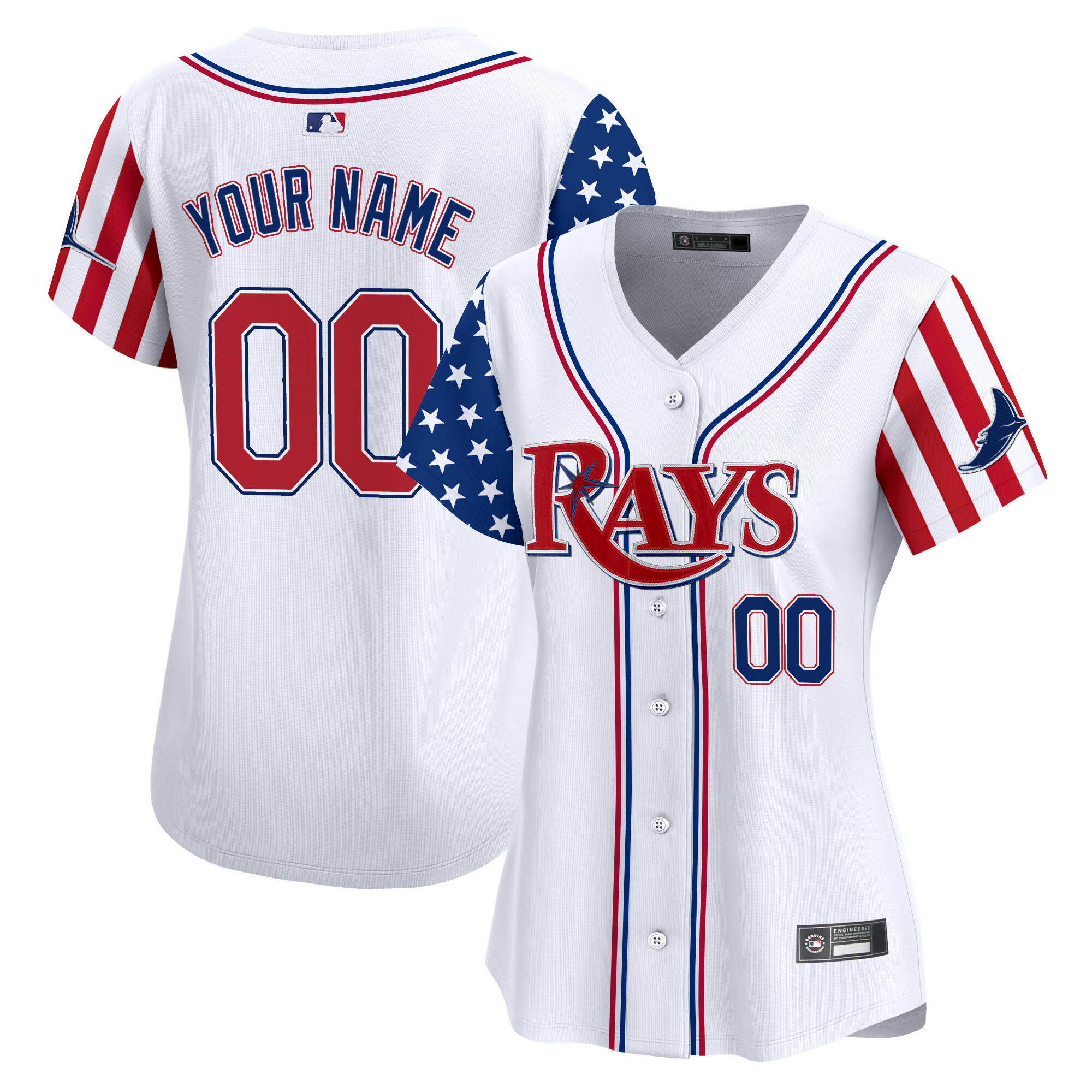 Tampa Bay Rays 2025 Independence Day Vapor Premier Limited Custom Jersey - All Stitched