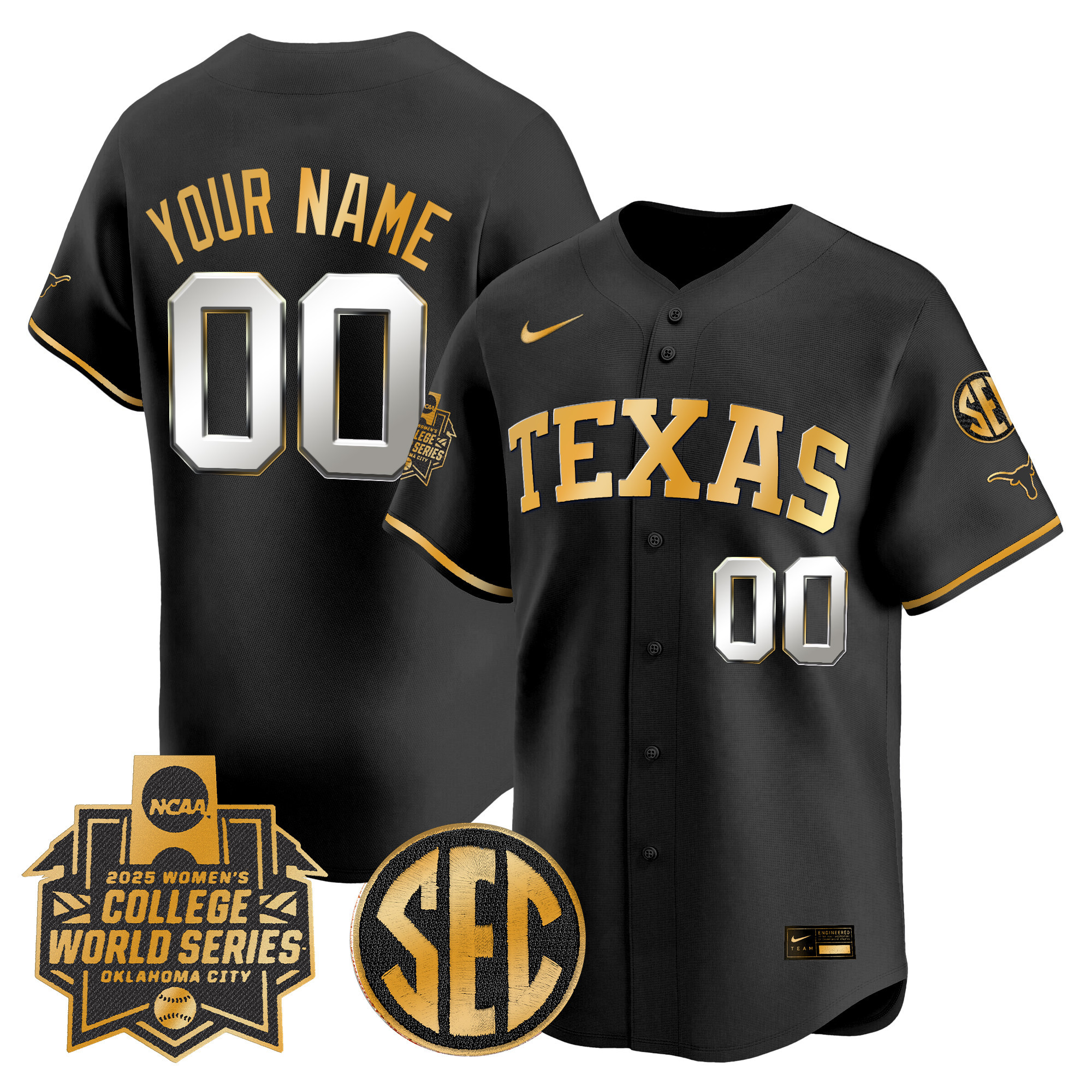 Texas Longhorns Softball 2025 World Series (WCWS) Vapor Premier Limited Custom Jersey - All Stitched