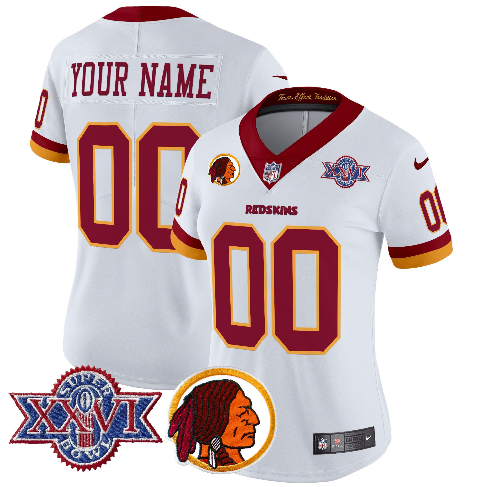 Washington Redskins Throwback 1992 Super Bowl XXVI Patch Vapor Limited Custom Jersey V2 - All Stitched
