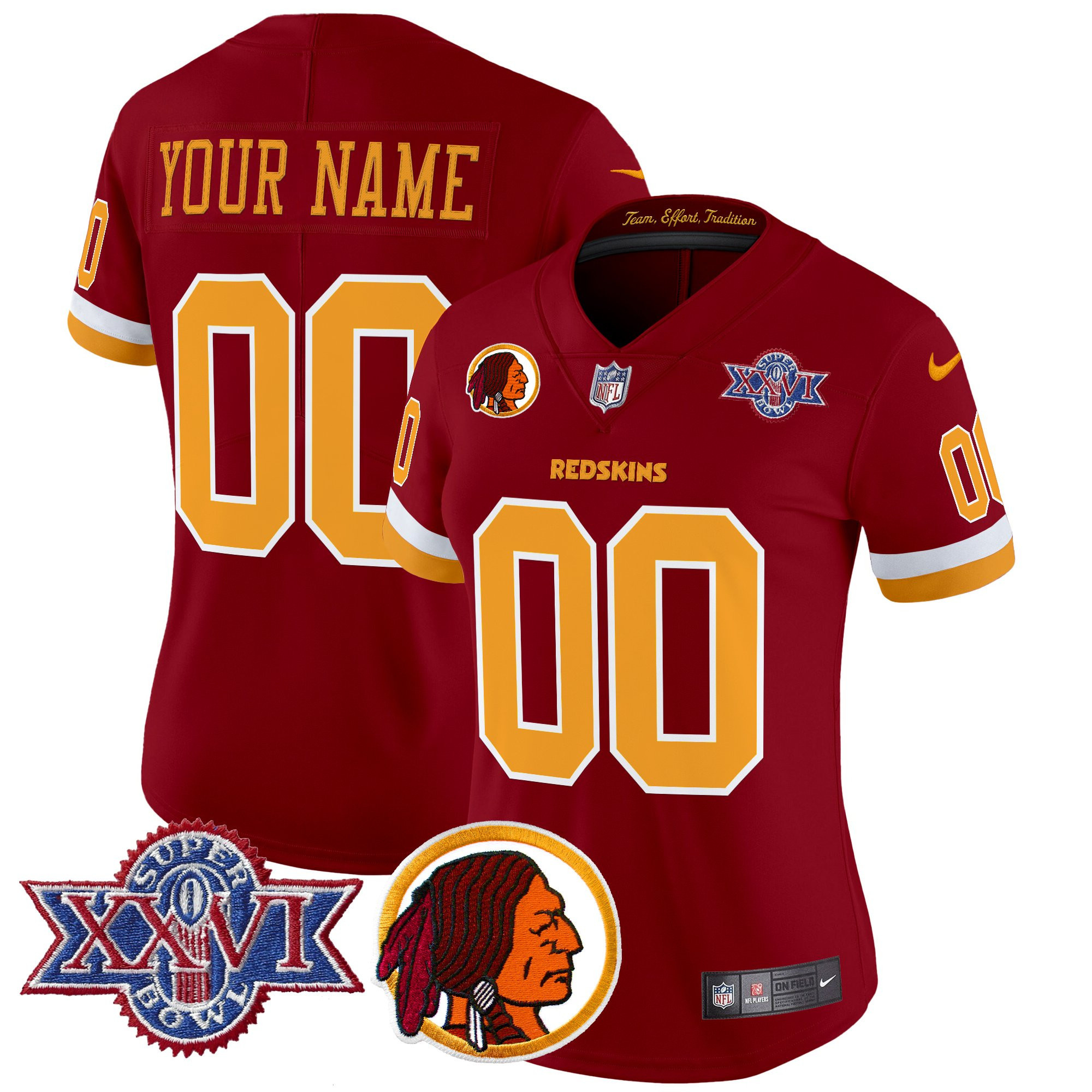 Washington Redskins Throwback 1992 Super Bowl XXVI Patch Vapor Limited Custom Jersey V2 - All Stitched