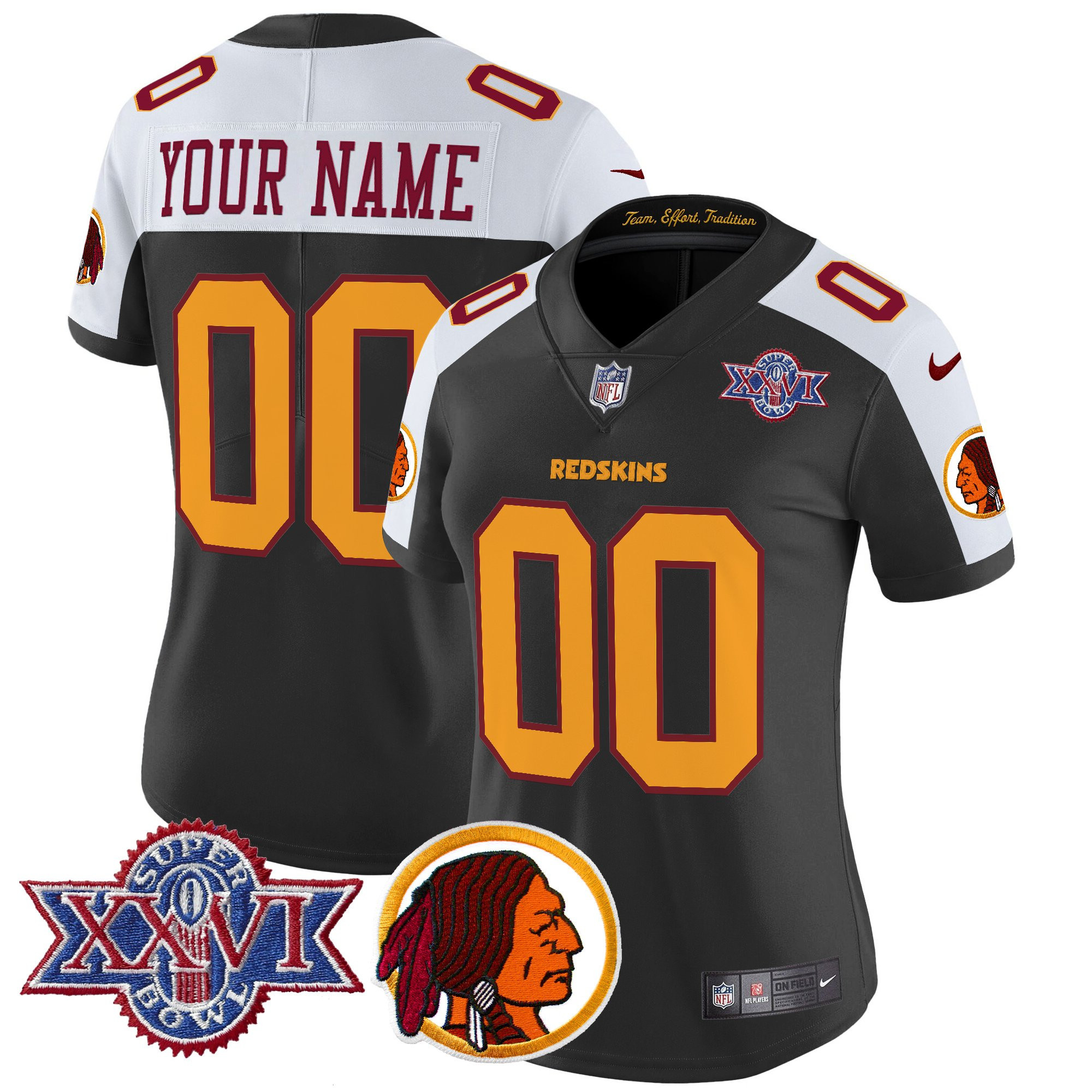 Washington Redskins Throwback 1992 Super Bowl XXVI Patch Vapor Limited Custom Jersey V2 - All Stitched