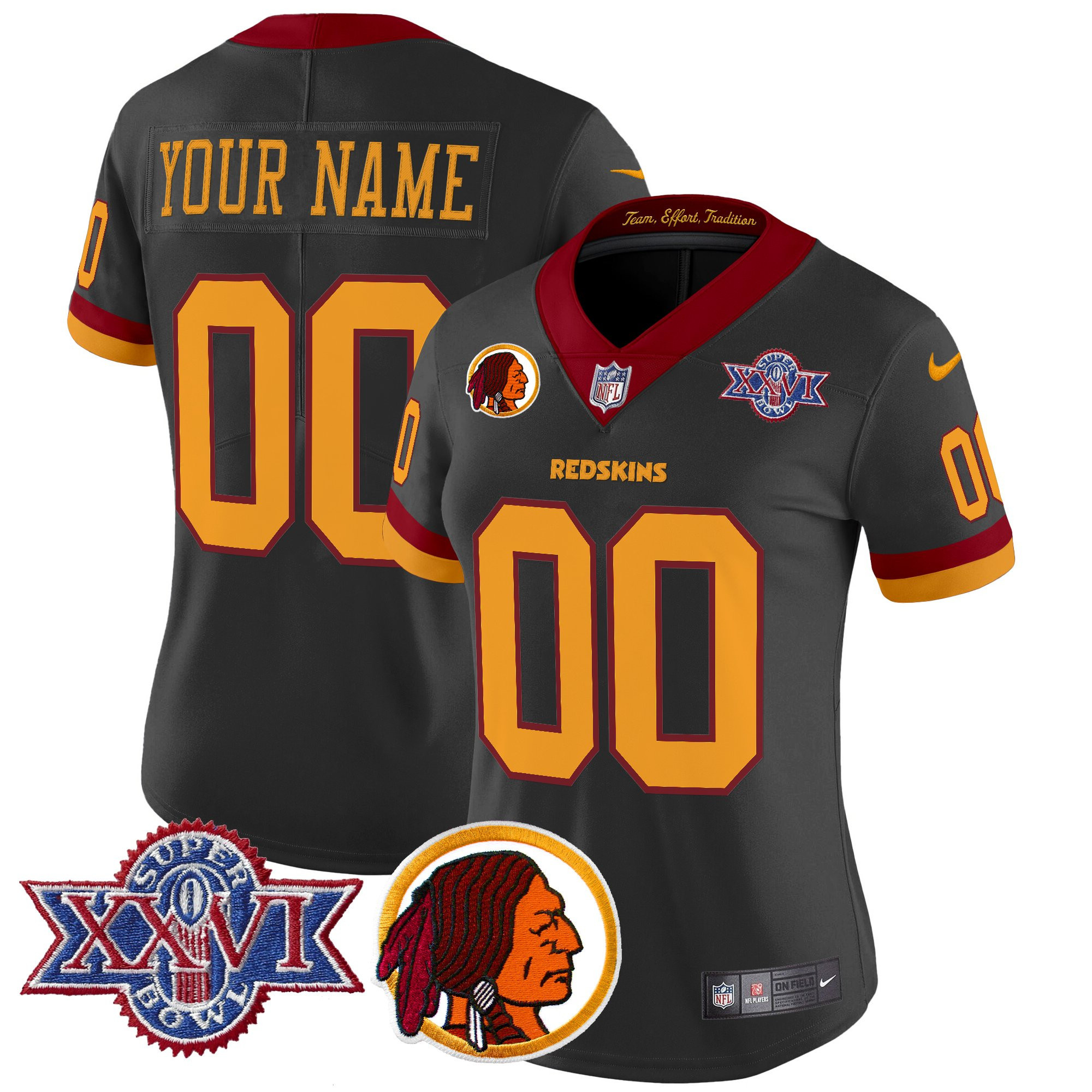 Washington Redskins Throwback 1992 Super Bowl XXVI Patch Vapor Limited Custom Jersey V2 - All Stitched