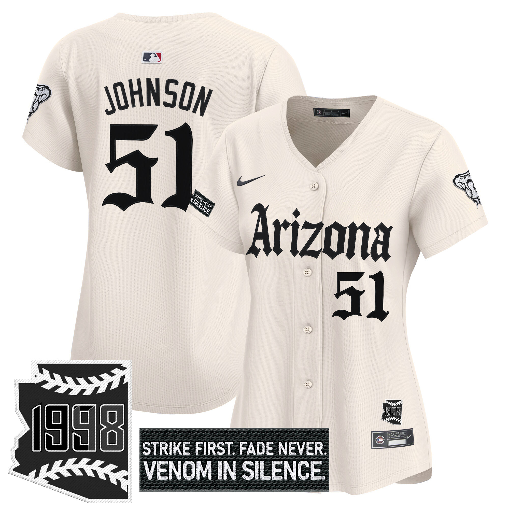 Women's Arizona Diamondbacks 'Gothic Desert Fang Edition' Vapor Premier Limited Jersey - All Stitched