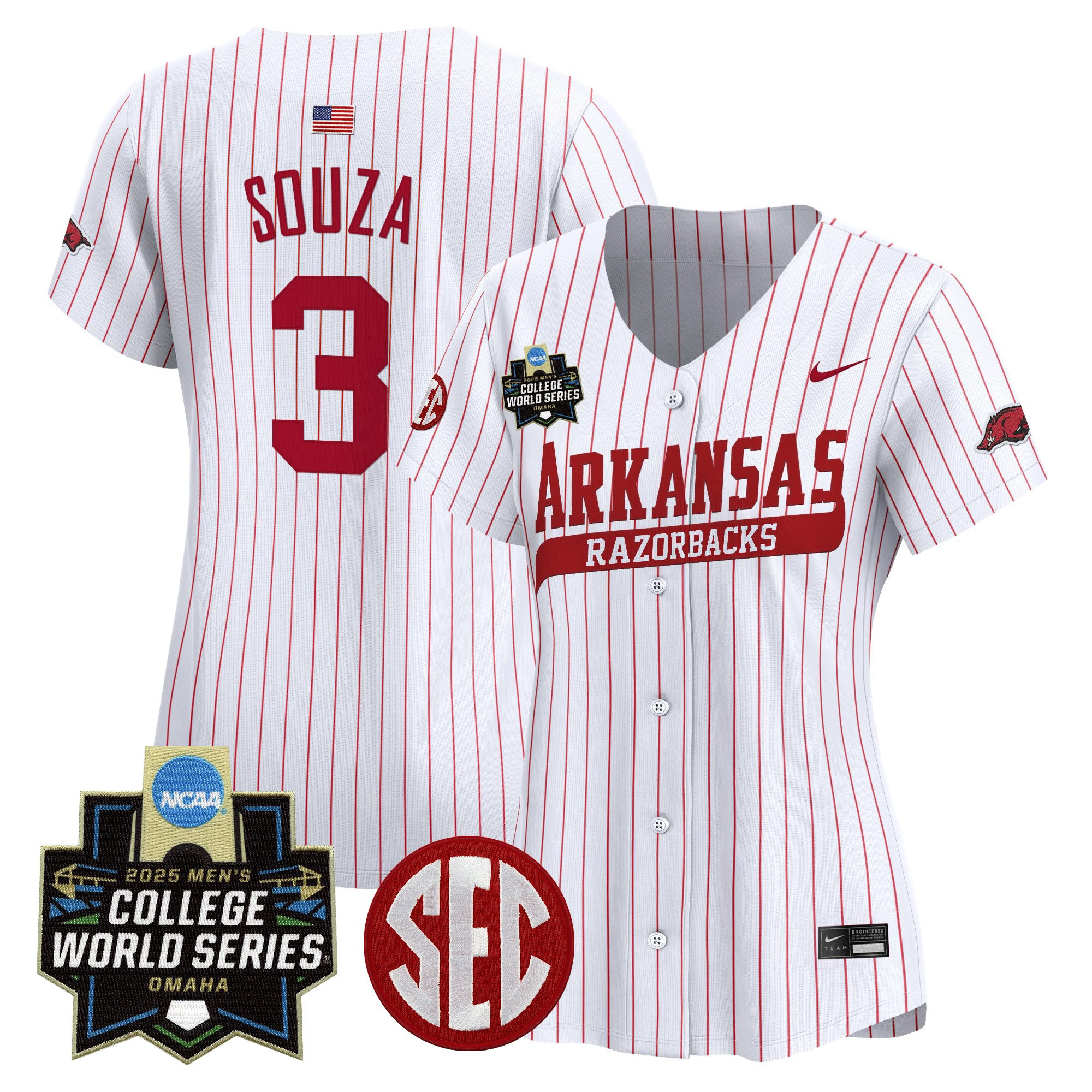 Women's Arkansas Razorbacks 2025 World Series Vapor Premier Limited Jersey - All Stitched