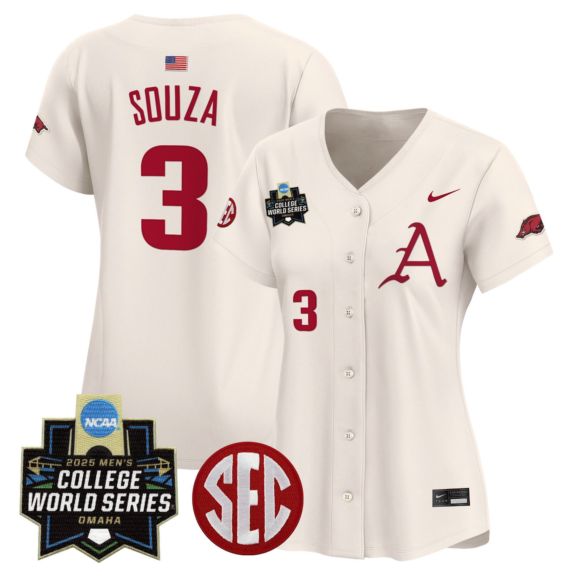 Women's Arkansas Razorbacks 2025 World Series Vapor Premier Limited Jersey - All Stitched