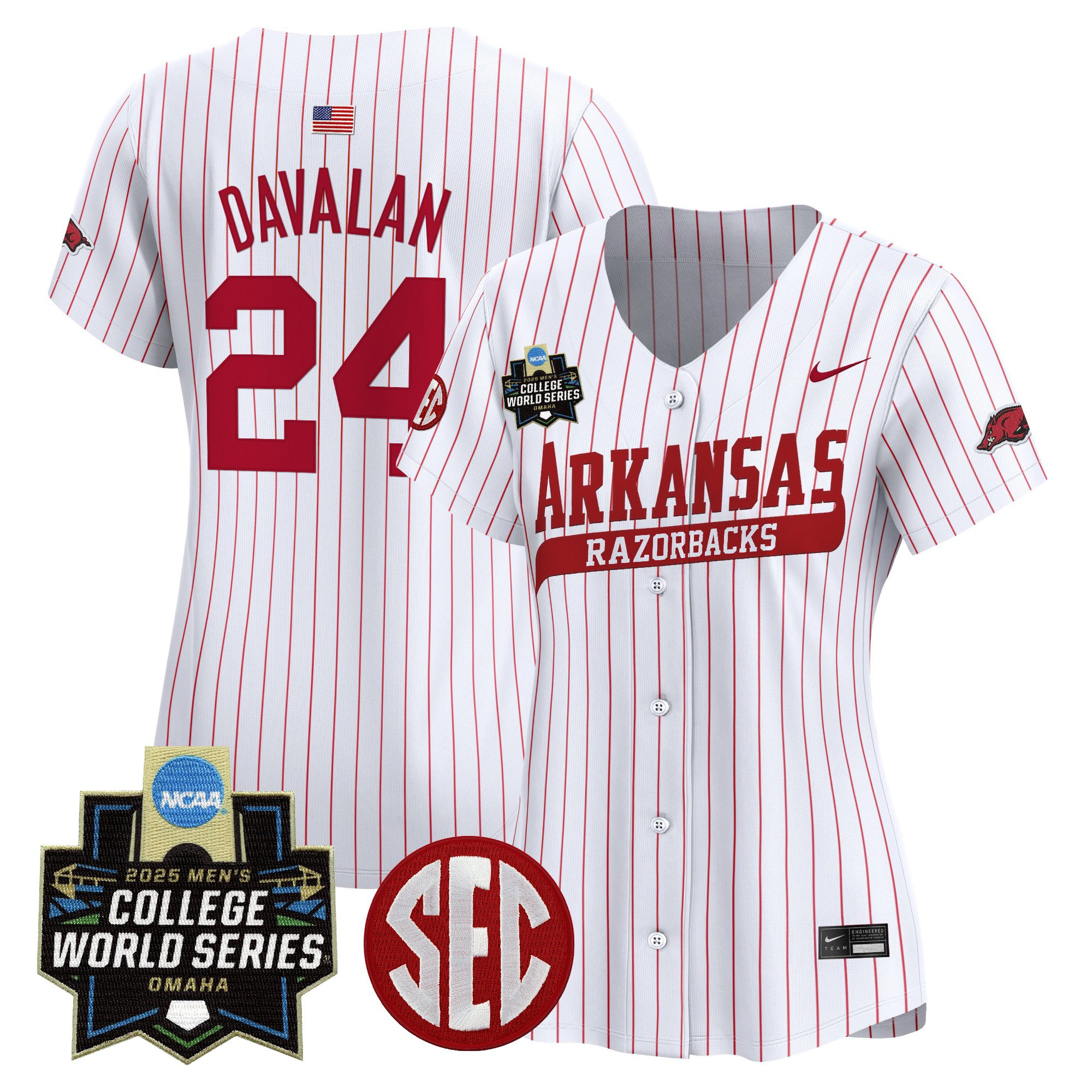 Women's Arkansas Razorbacks 2025 World Series Vapor Premier Limited Jersey - All Stitched
