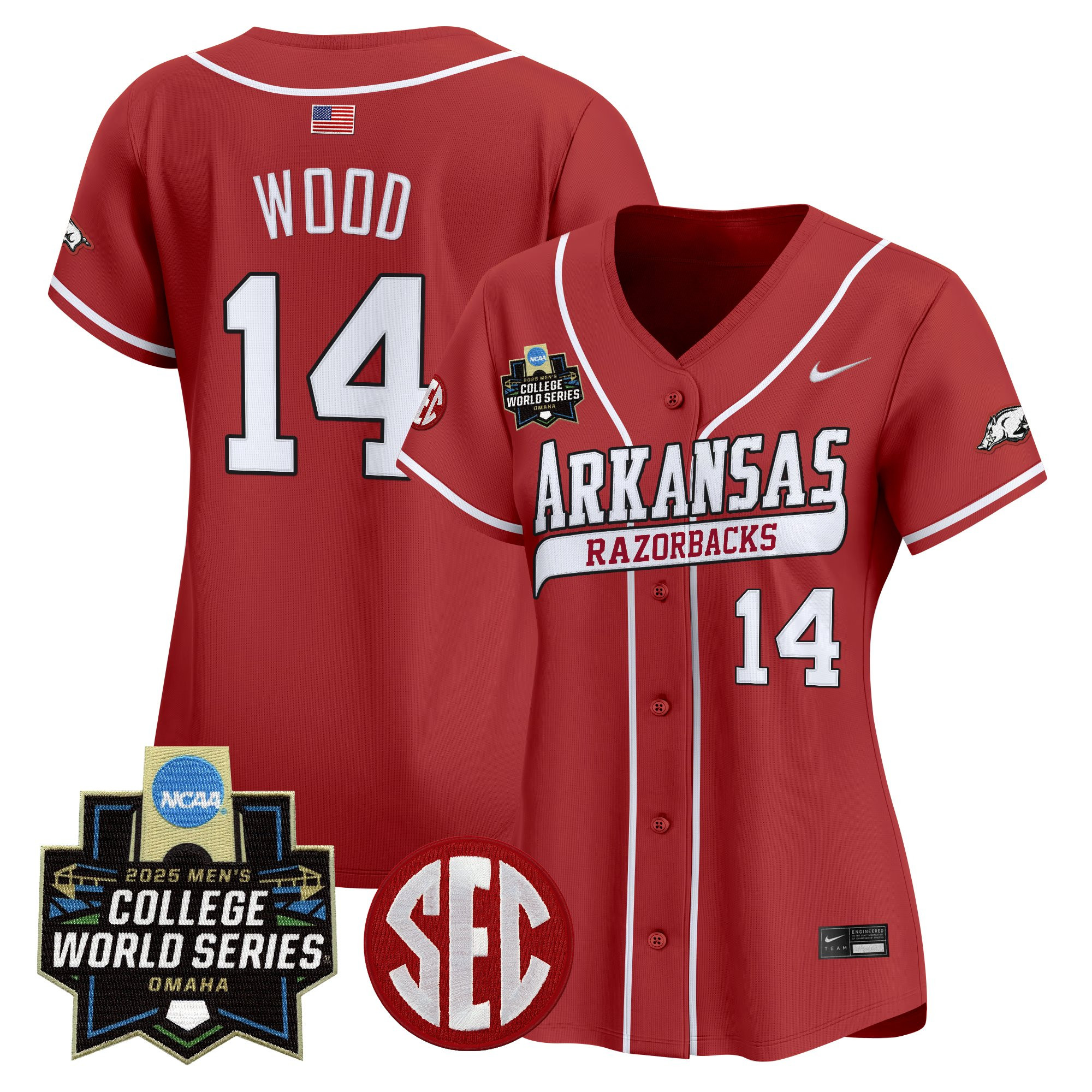 Women's Arkansas Razorbacks 2025 World Series Vapor Premier Limited Jersey - All Stitched