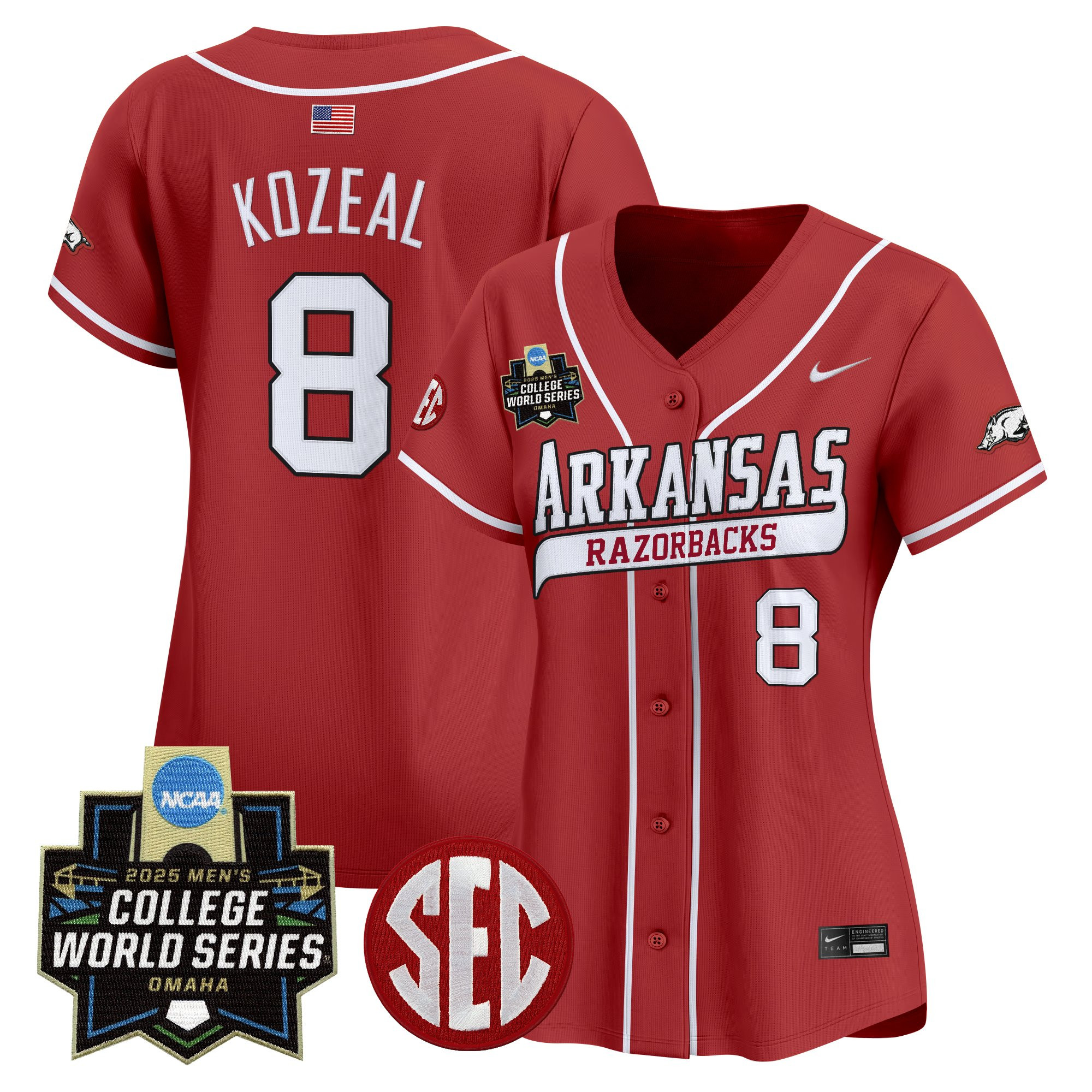 Women's Arkansas Razorbacks 2025 World Series Vapor Premier Limited Jersey - All Stitched