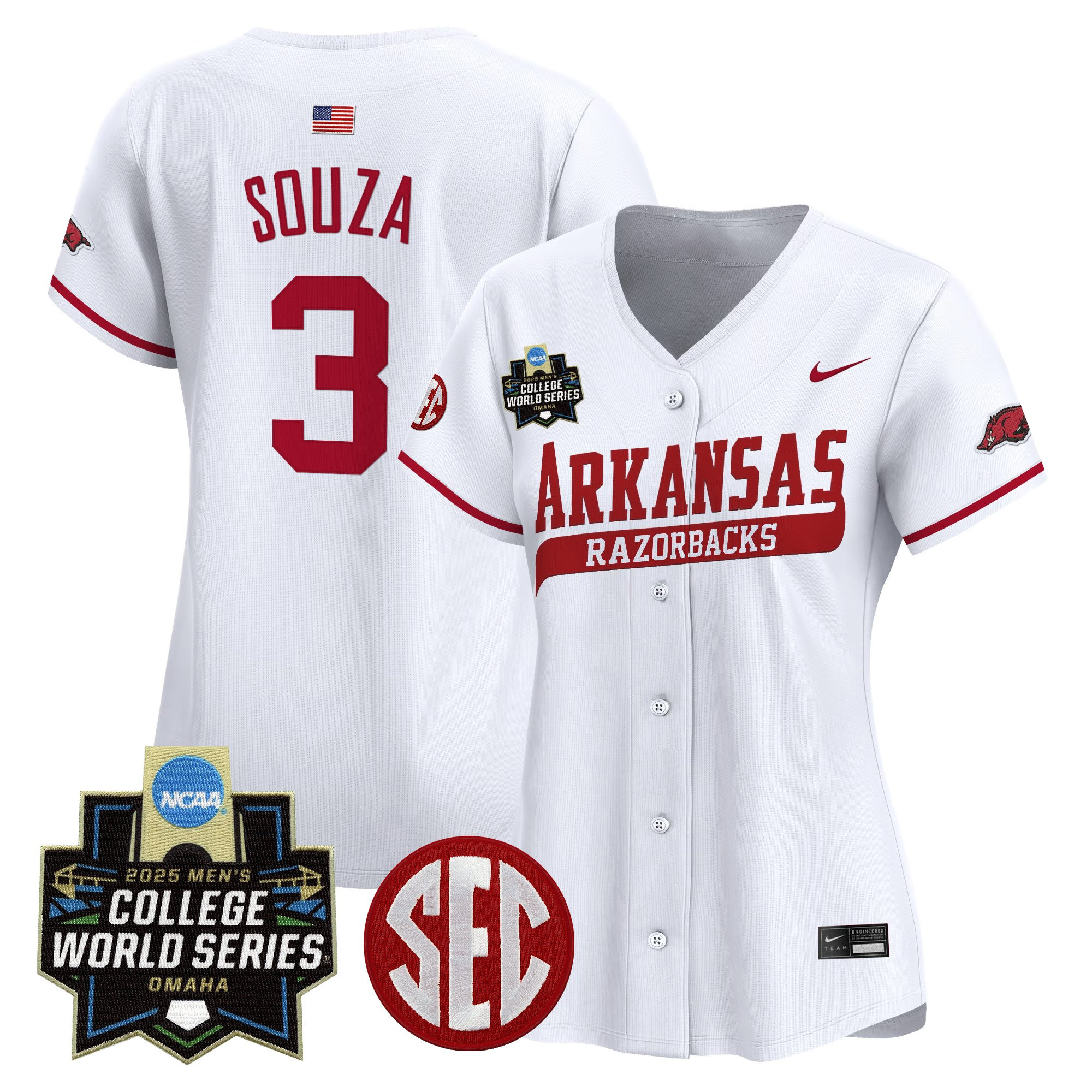Women's Arkansas Razorbacks 2025 World Series Vapor Premier Limited Jersey - All Stitched