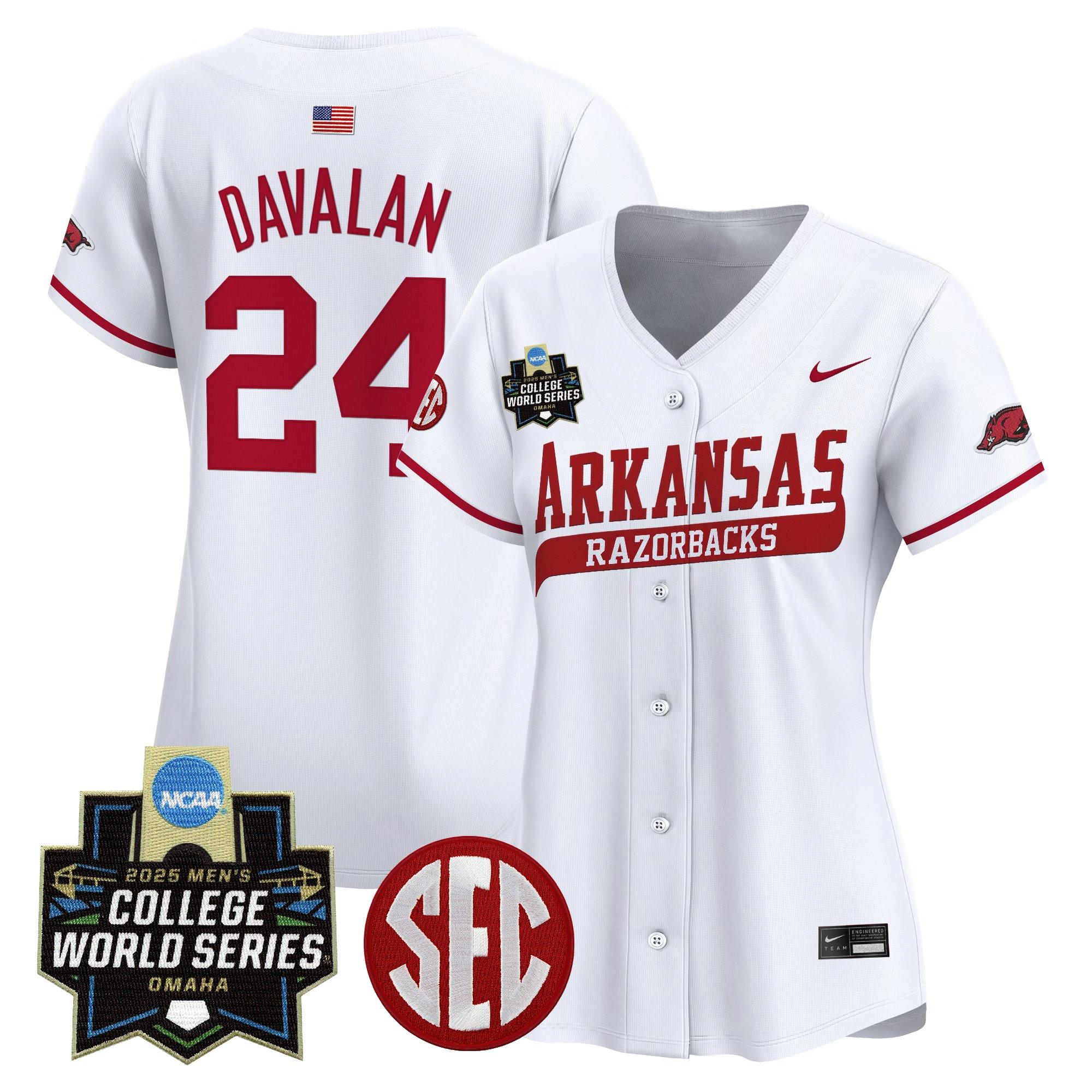 Women's Arkansas Razorbacks 2025 World Series Vapor Premier Limited Jersey - All Stitched