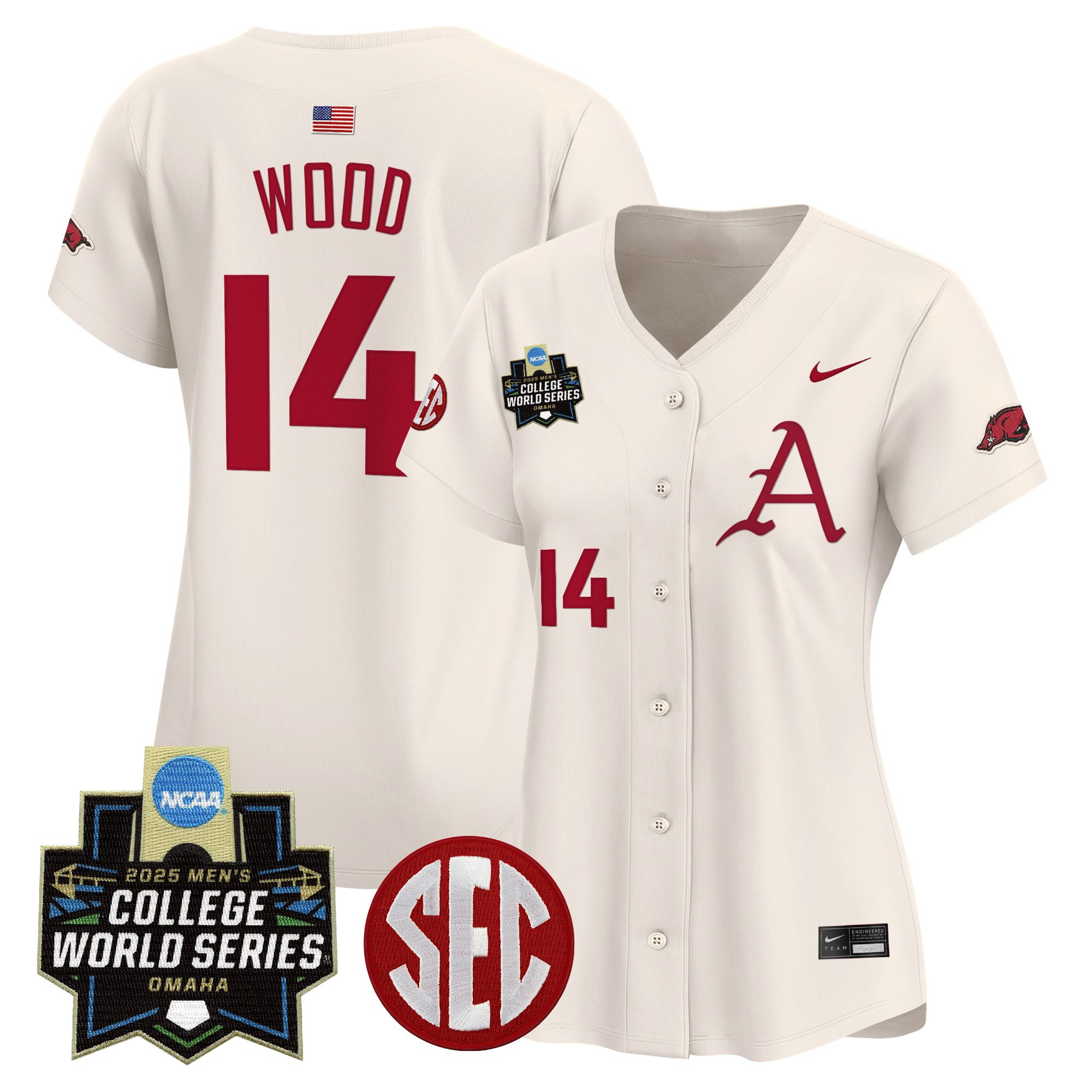 Women's Arkansas Razorbacks 2025 World Series Vapor Premier Limited Jersey - All Stitched