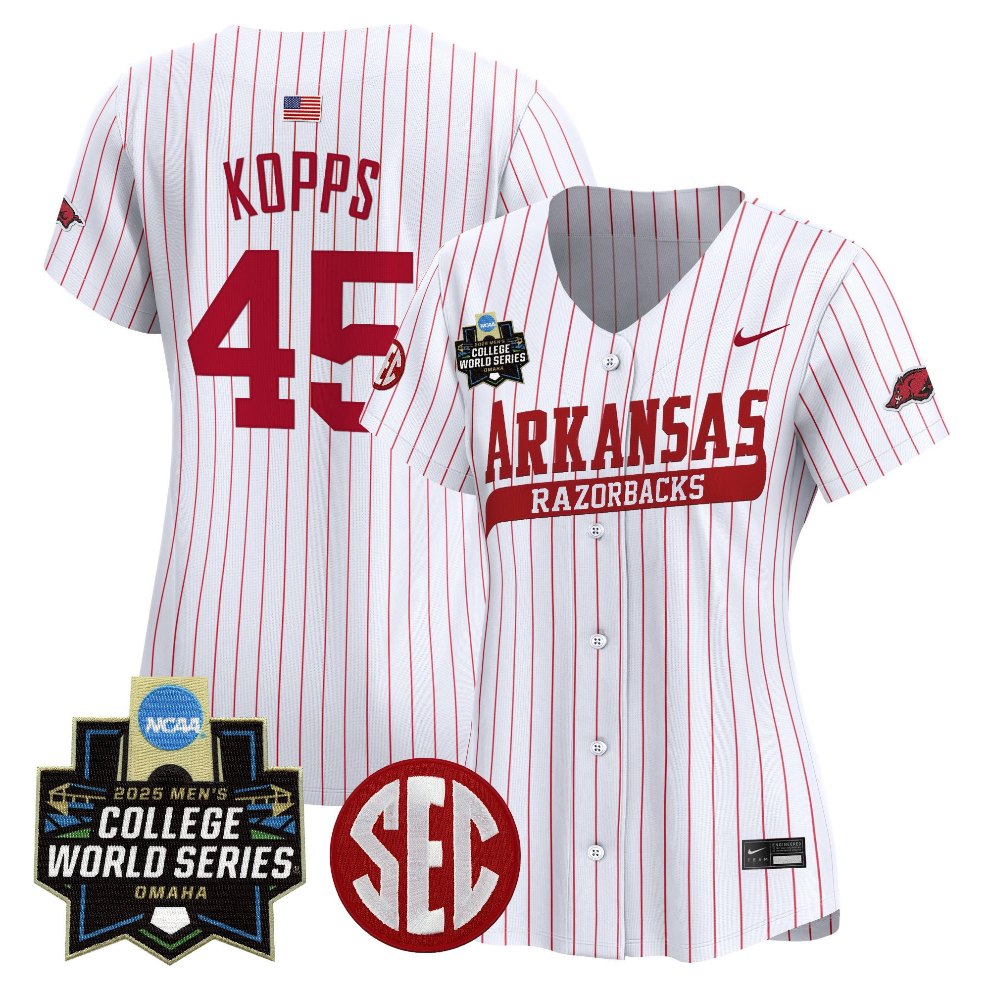 Women's Arkansas Razorbacks 2025 World Series Vapor Premier Limited Jersey - All Stitched