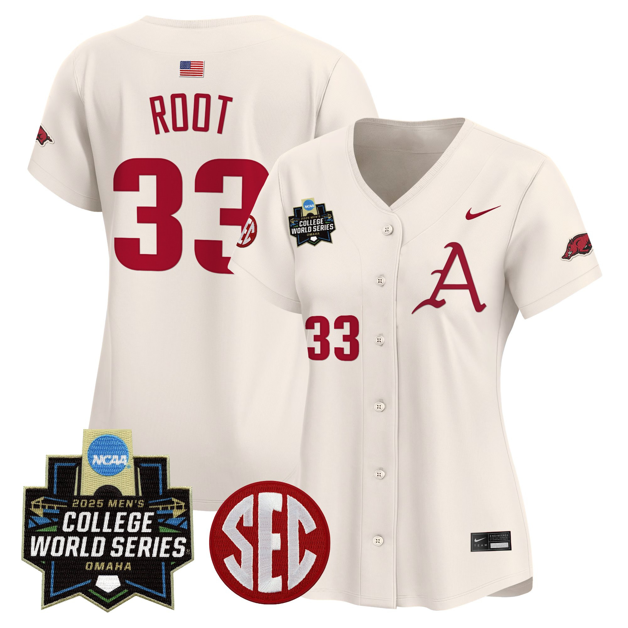 Women's Arkansas Razorbacks 2025 World Series Vapor Premier Limited Jersey - All Stitched