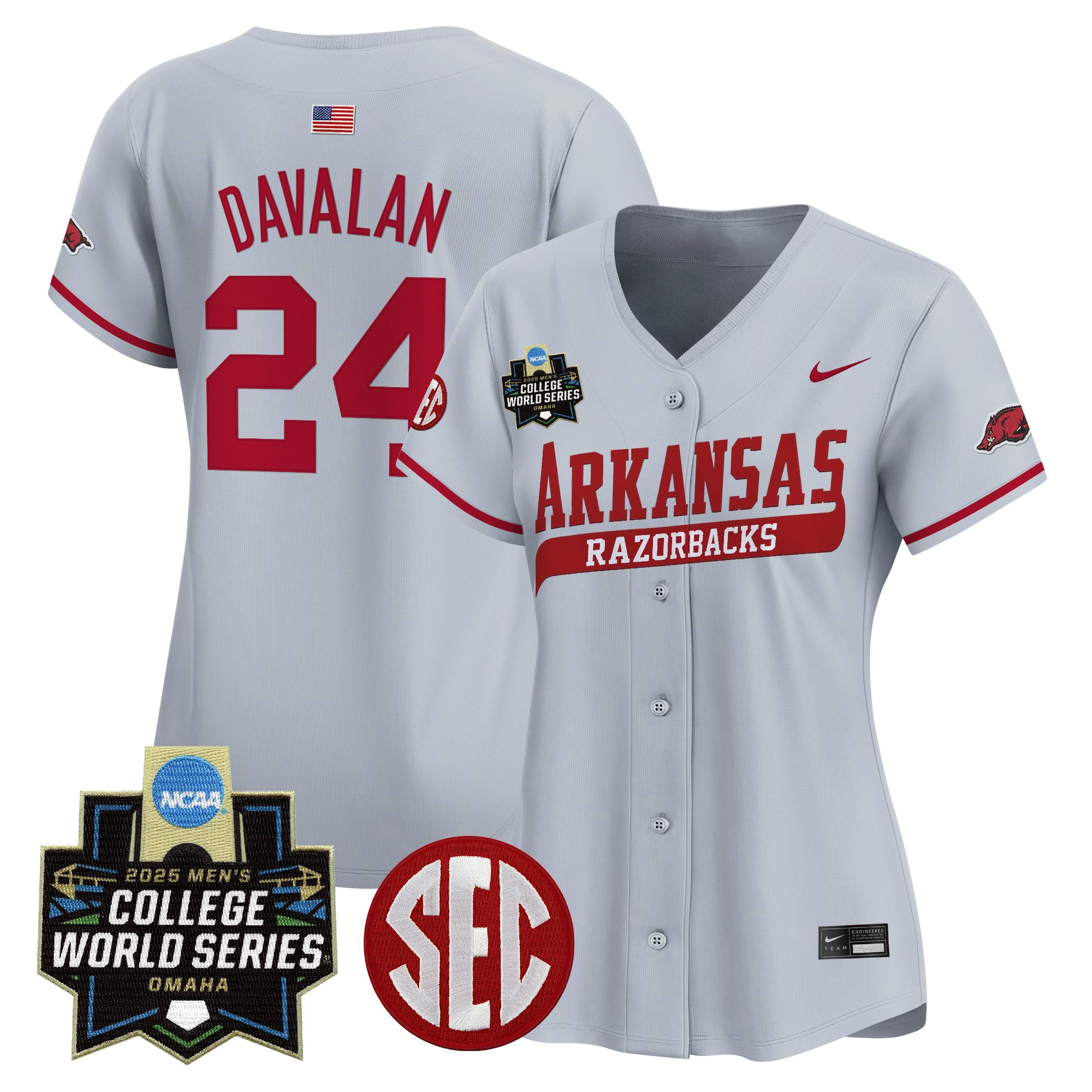 Women's Arkansas Razorbacks 2025 World Series Vapor Premier Limited Jersey - All Stitched