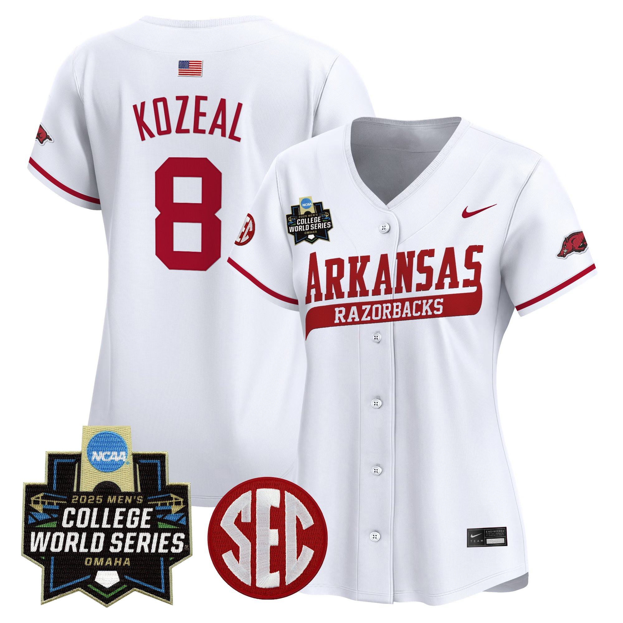 Women's Arkansas Razorbacks 2025 World Series Vapor Premier Limited Jersey - All Stitched