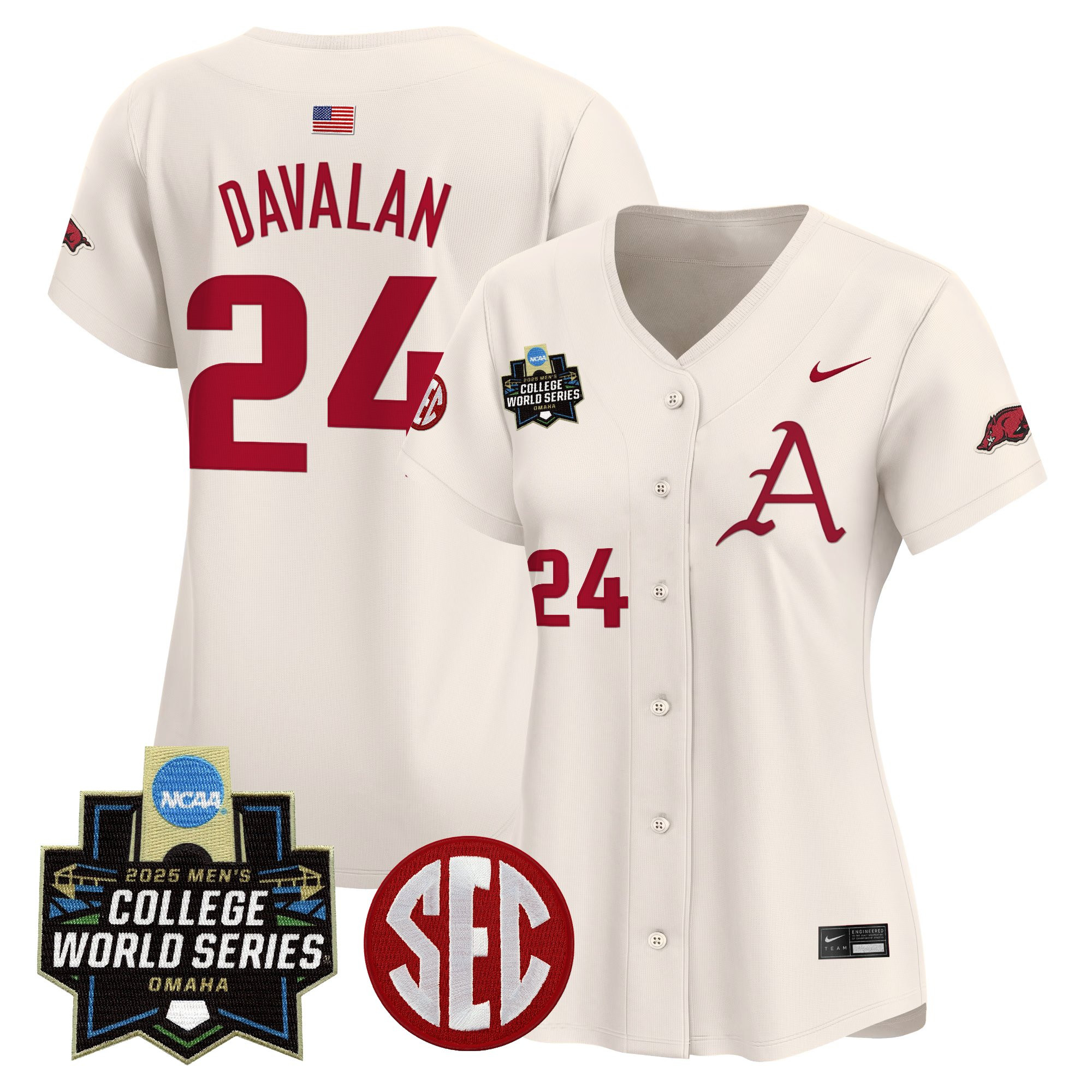 Women's Arkansas Razorbacks 2025 World Series Vapor Premier Limited Jersey - All Stitched