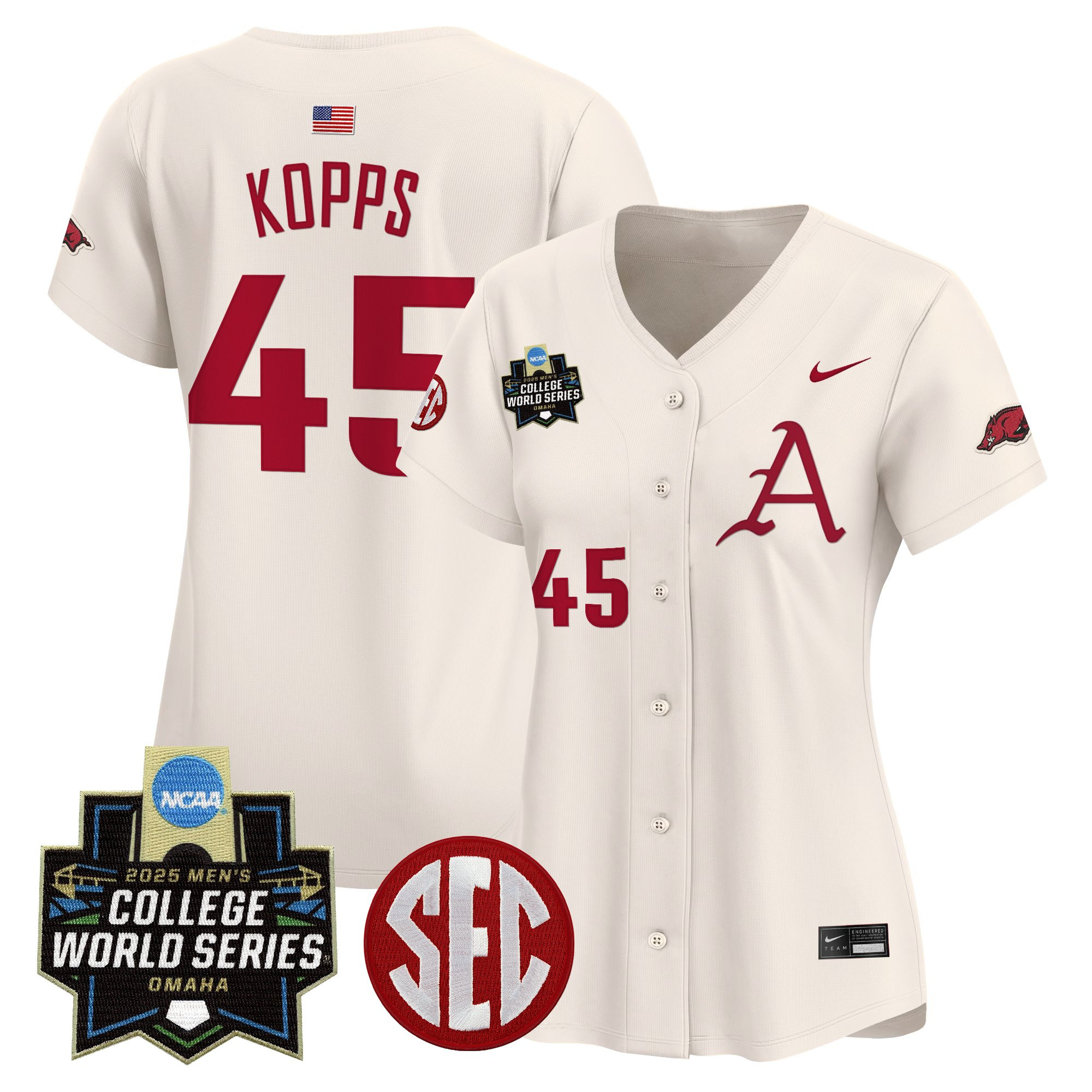 Women's Arkansas Razorbacks 2025 World Series Vapor Premier Limited Jersey - All Stitched