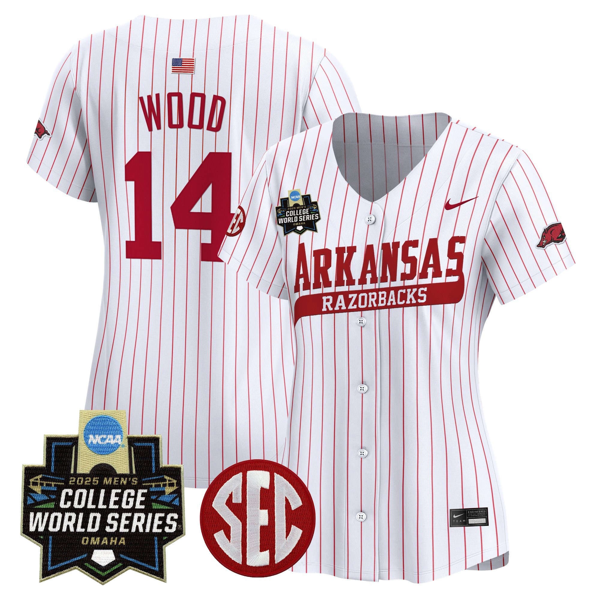 Women's Arkansas Razorbacks 2025 World Series Vapor Premier Limited Jersey - All Stitched