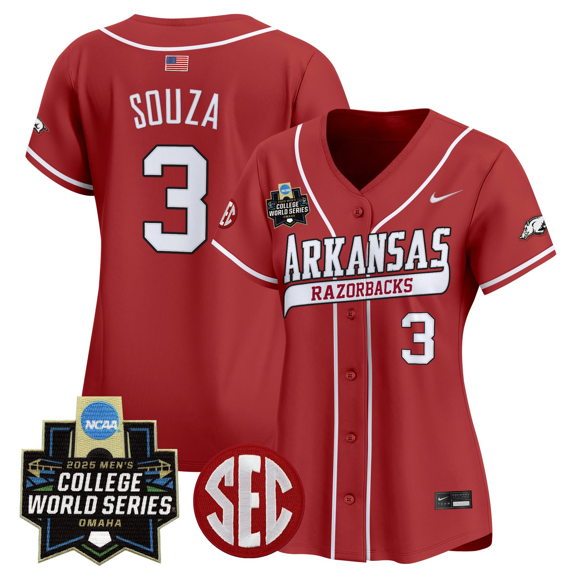 Women's Arkansas Razorbacks 2025 World Series Vapor Premier Limited Jersey - All Stitched