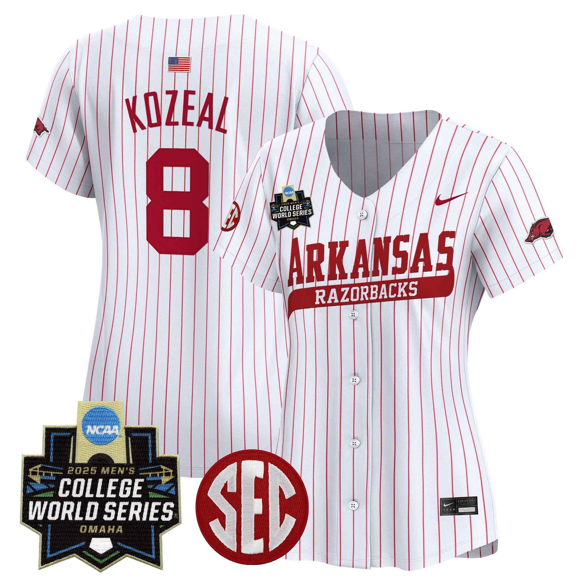 Women's Arkansas Razorbacks 2025 World Series Vapor Premier Limited Jersey - All Stitched