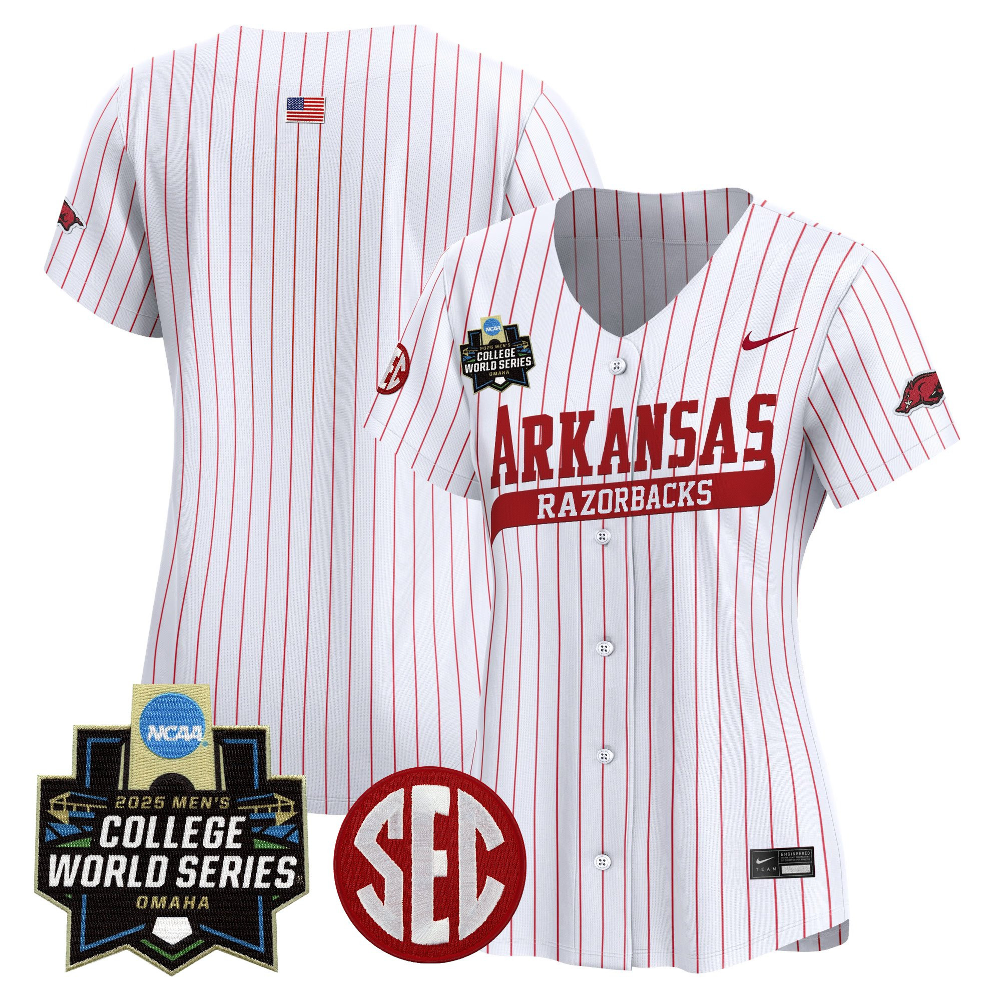 Women's Arkansas Razorbacks 2025 World Series Vapor Premier Limited Jersey - All Stitched