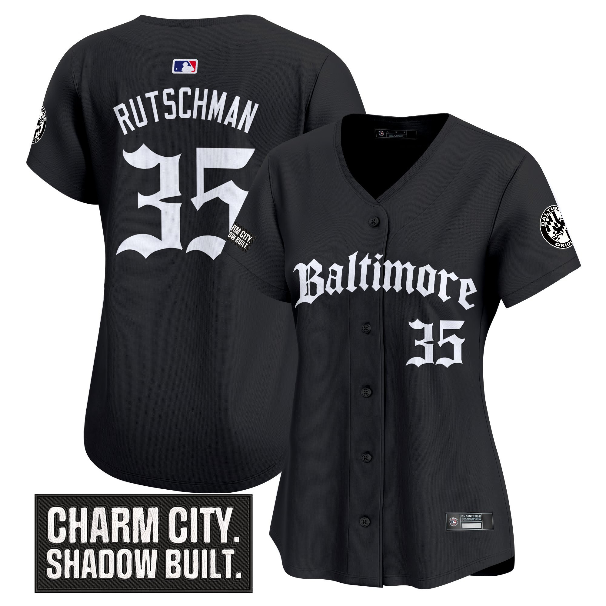 Women's Baltimore Orioles 'Gothic Harbor Edition' Vapor Premier Limited Jersey - All Stitched