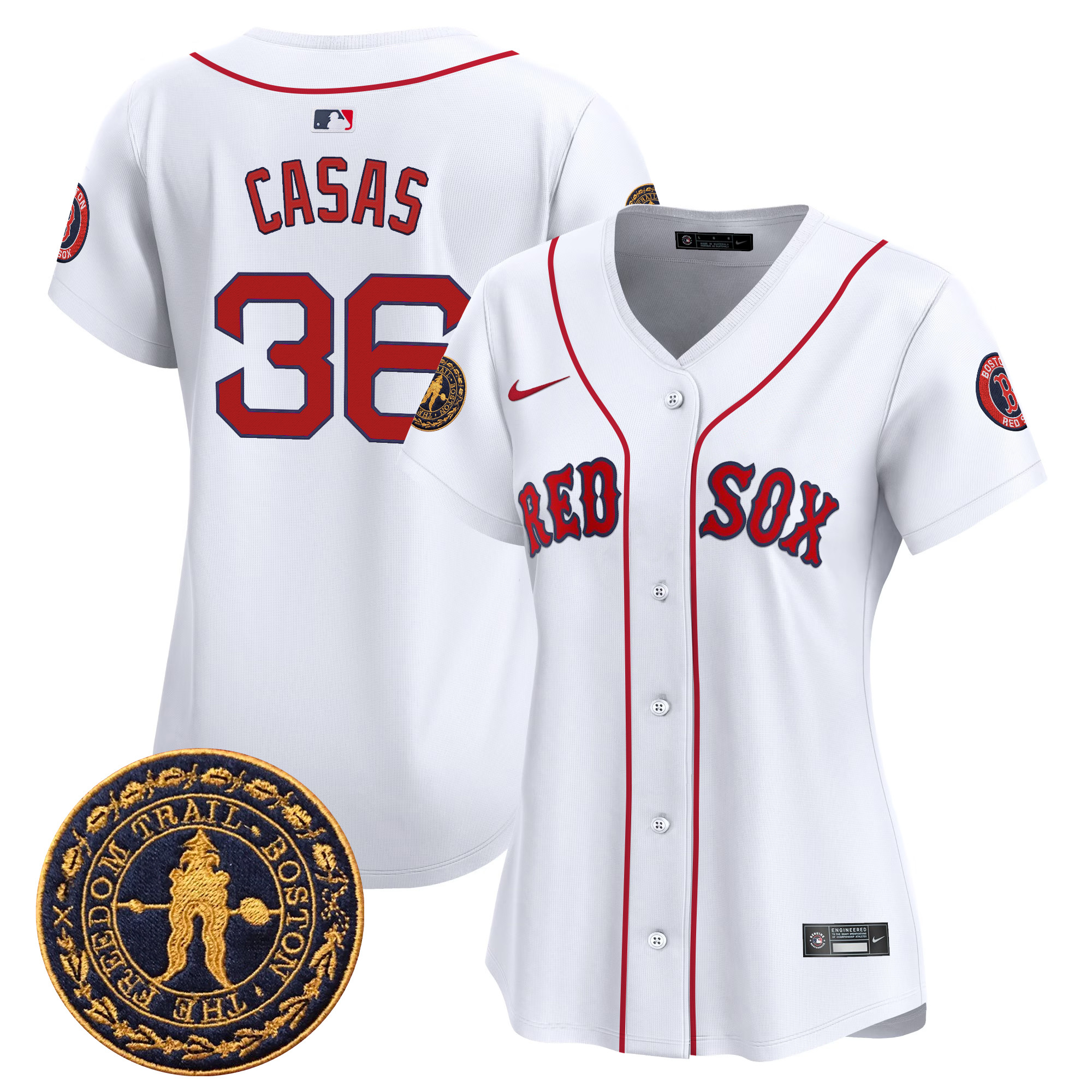 Women's Boston Red Sox Freedom Trail Patch Vapor Premier Limited Jersey - All Stitched