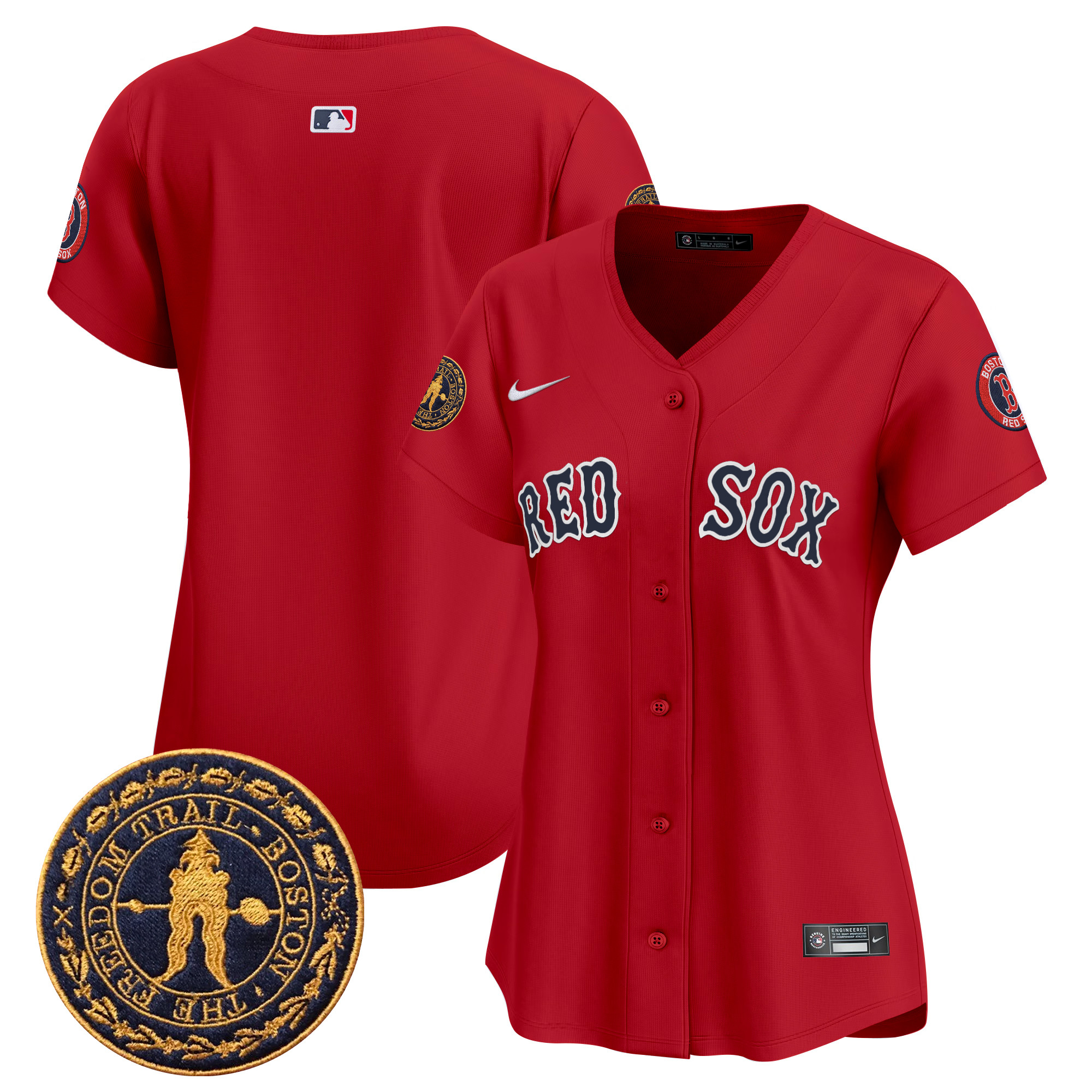 Women's Boston Red Sox Freedom Trail Patch Vapor Premier Limited Jersey - All Stitched