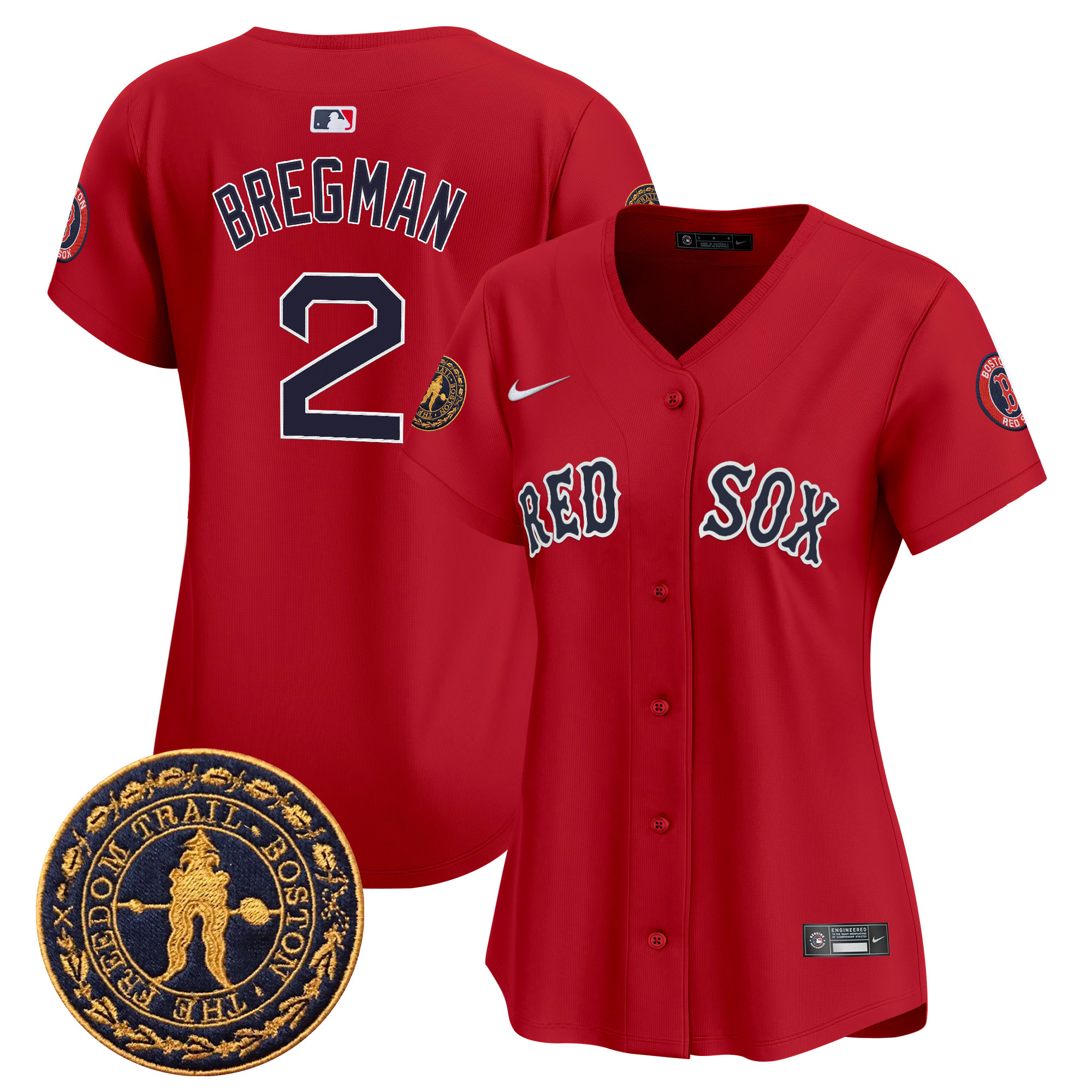 Women's Boston Red Sox Freedom Trail Patch Vapor Premier Limited Jersey - All Stitched